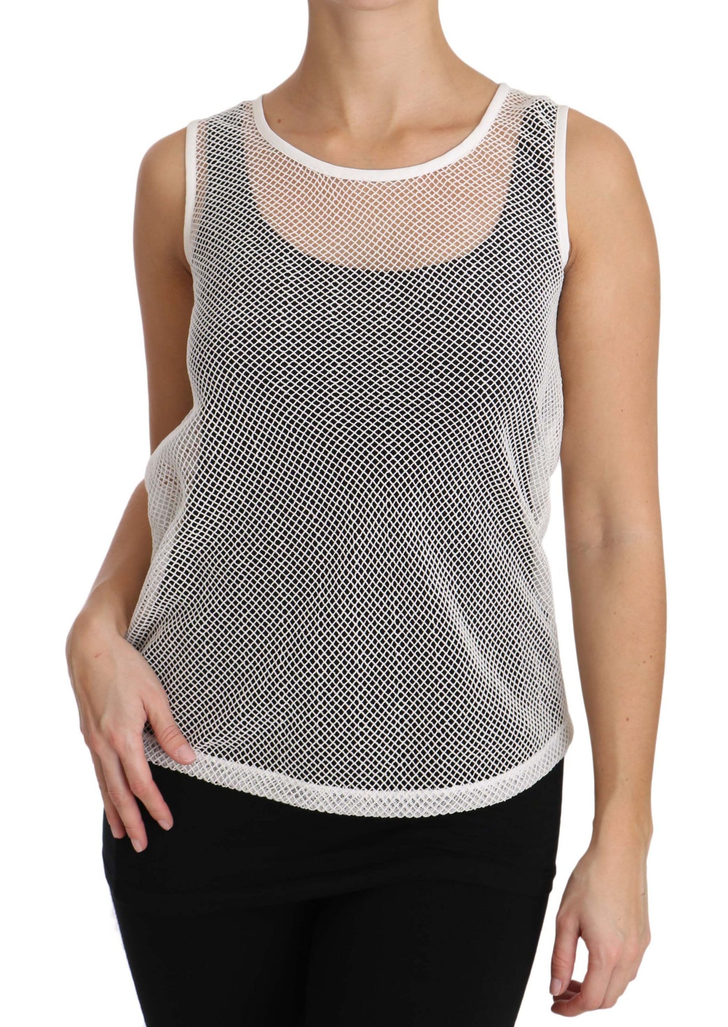 Dolce & Gabbana Elegante top sin mangas transparente blanco