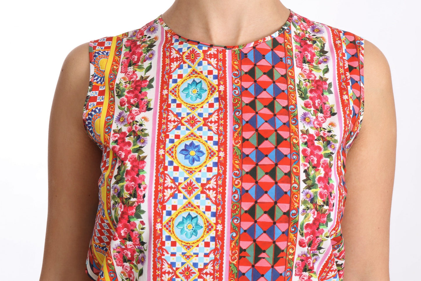 Dolce & Gabbana Camiseta sin mangas de puro algodón con estampado Carretto