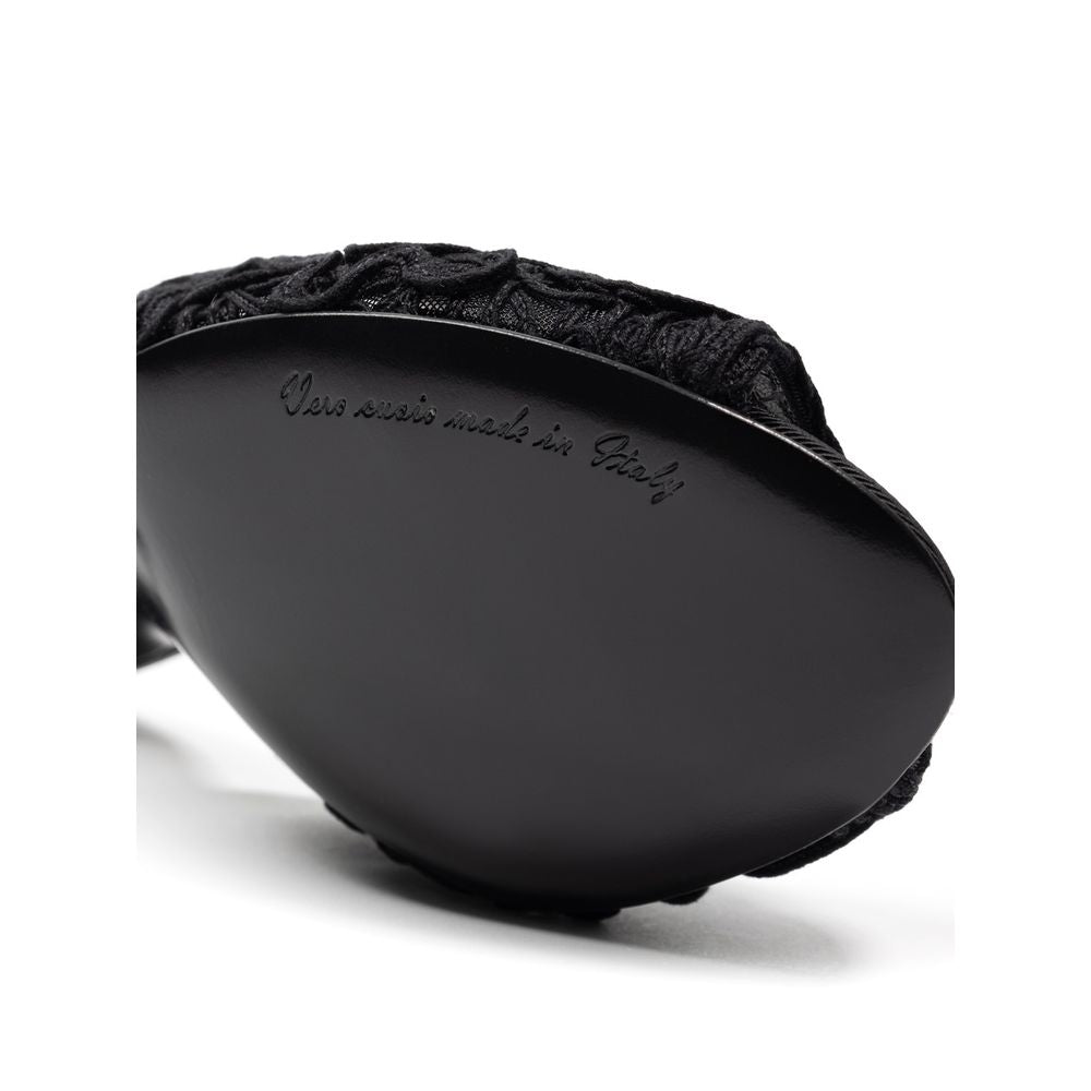Sandalia Dolce & Gabbana De Algodón Negro