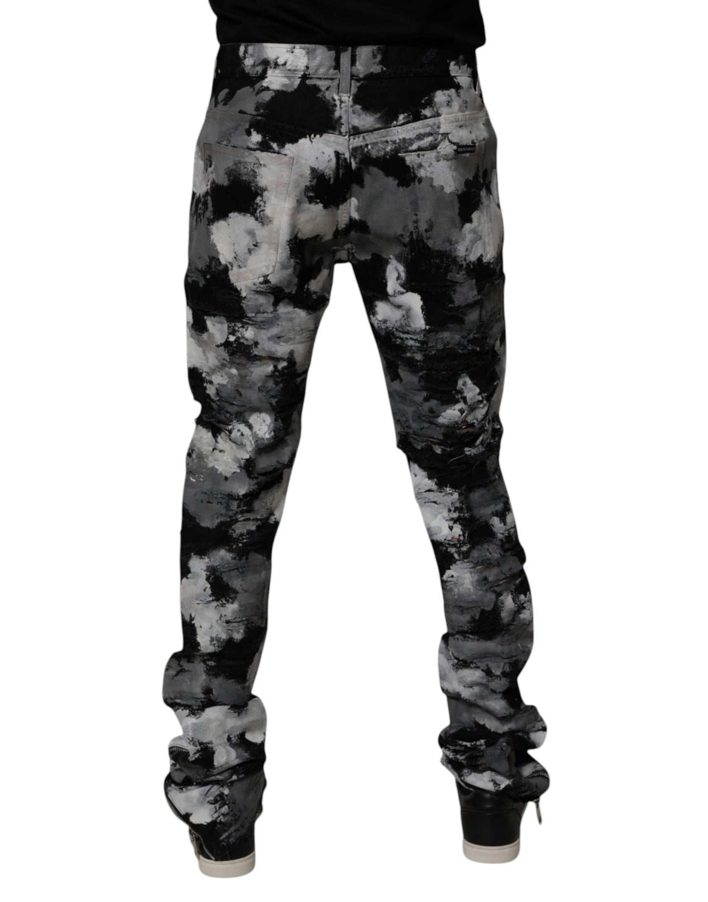 Vaqueros ajustados con diseño de camuflaje multicolor de Dolce & Gabbana