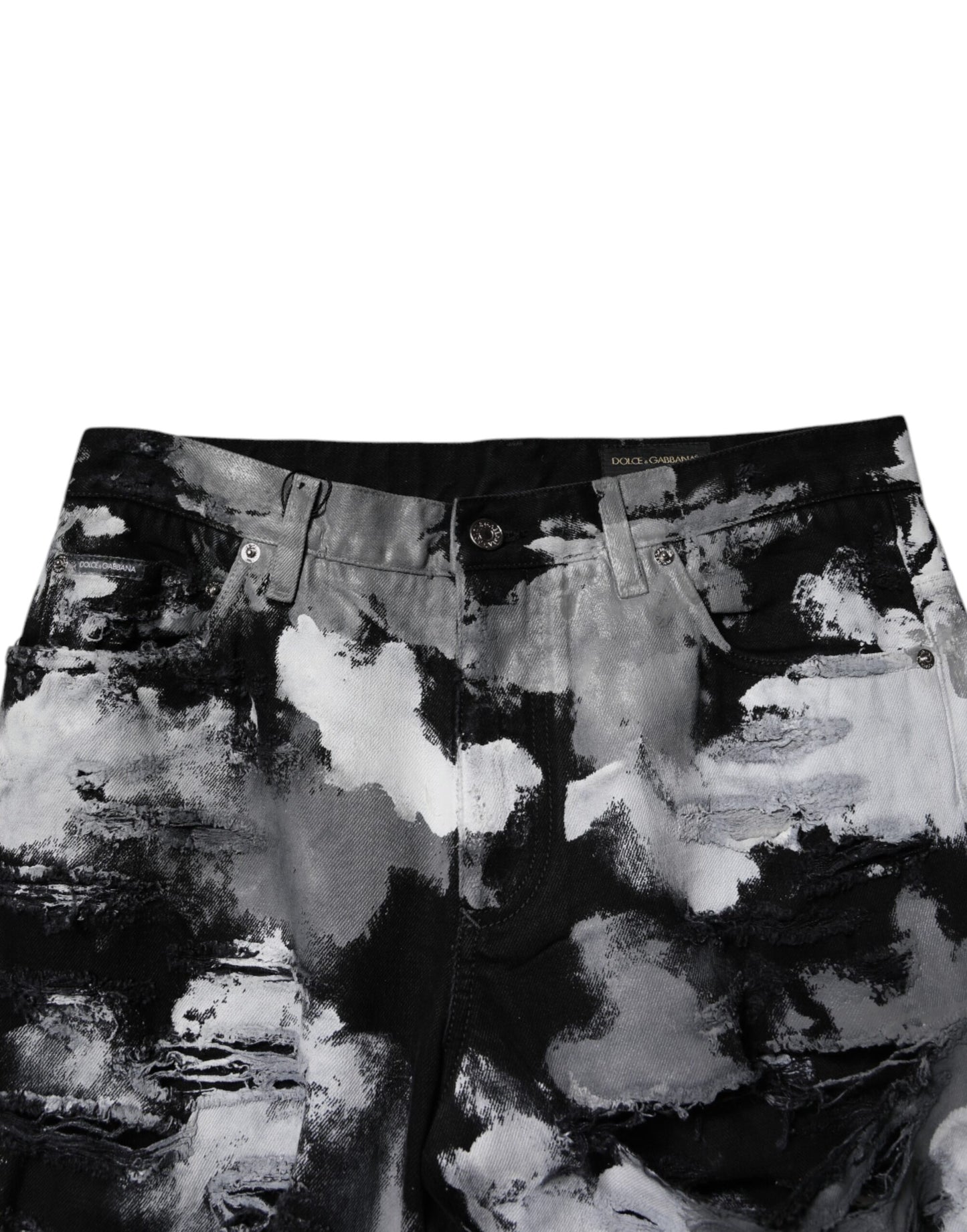 Vaqueros ajustados con diseño de camuflaje multicolor de Dolce & Gabbana