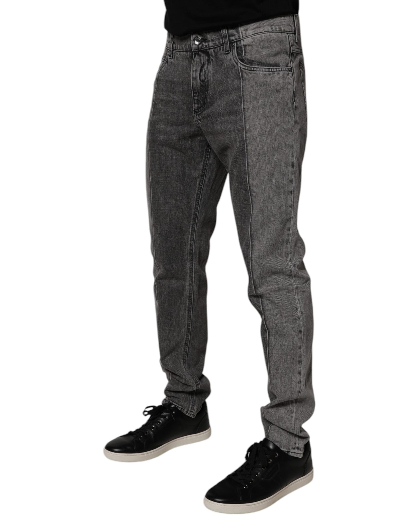 Vaqueros de mezclilla de algodón gris bicolor de Dolce & Gabbana