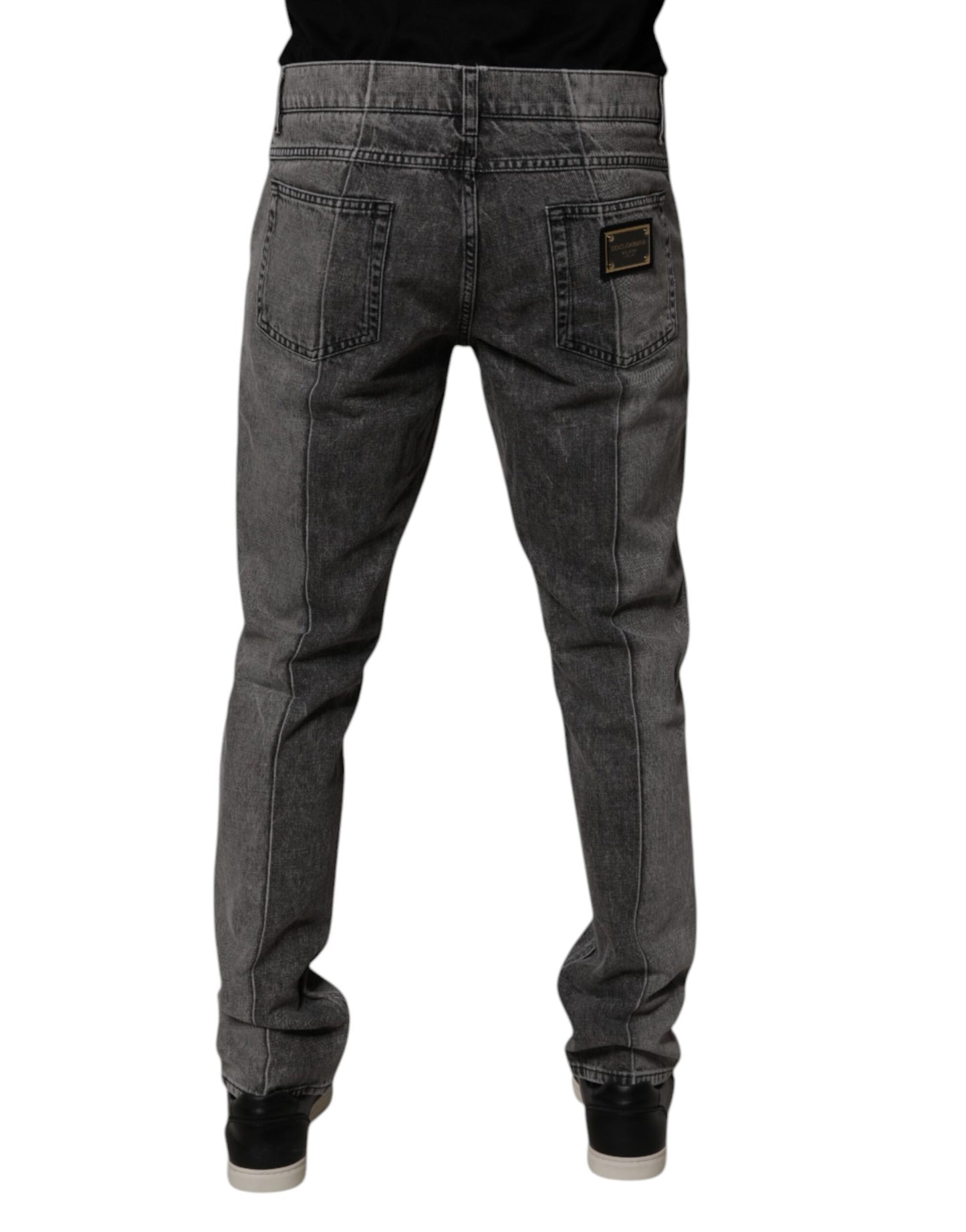 Vaqueros de mezclilla de algodón gris bicolor de Dolce & Gabbana