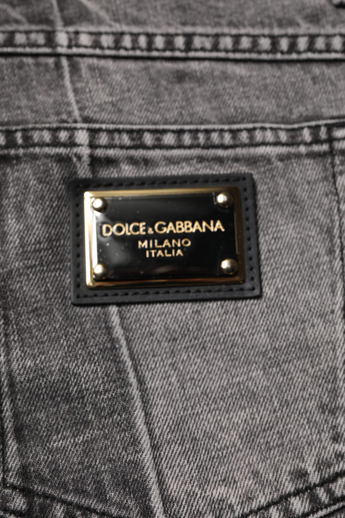Vaqueros de mezclilla de algodón gris bicolor de Dolce & Gabbana
