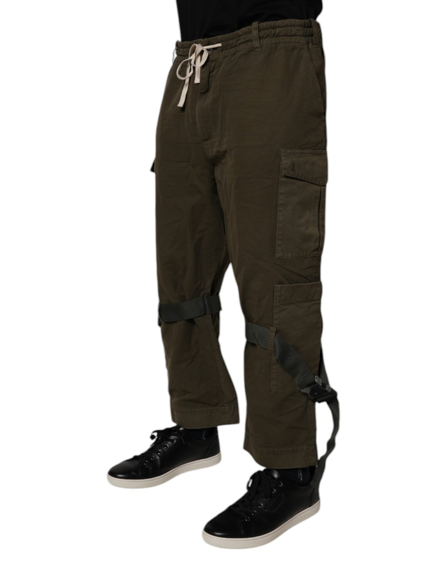 Pantalones cargo de algodón elástico marrón de Dolce & Gabbana