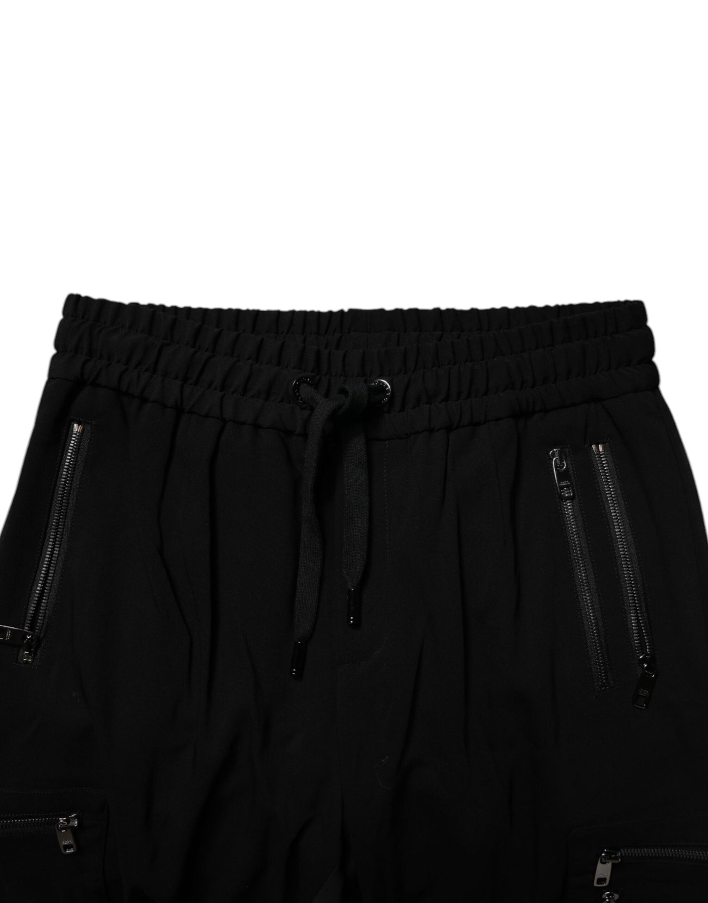 Pantalones deportivos elásticos de lana negra de Dolce & Gabbana