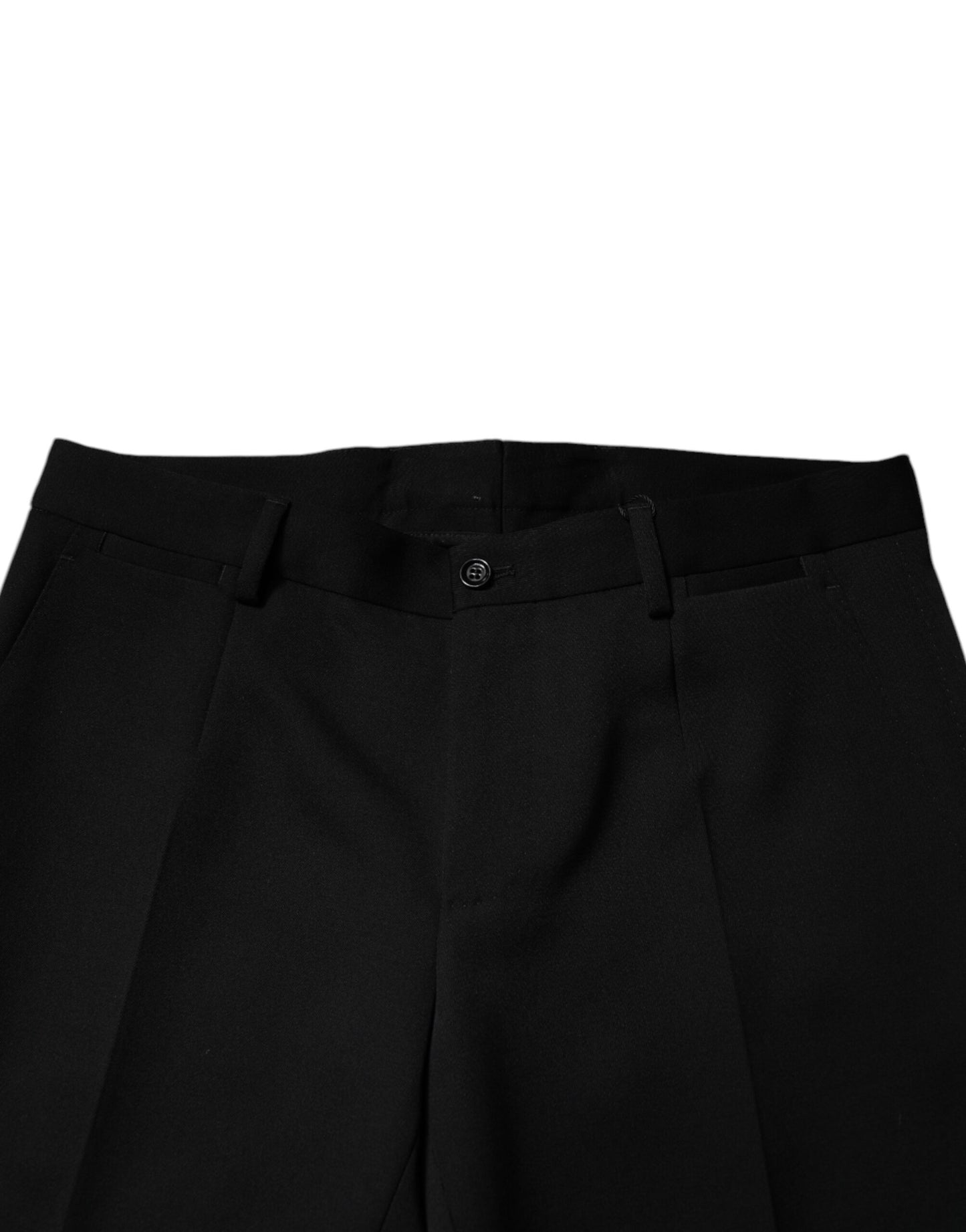 Pantalones de vestir formales cónicos de lana negra de Dolce & Gabbana