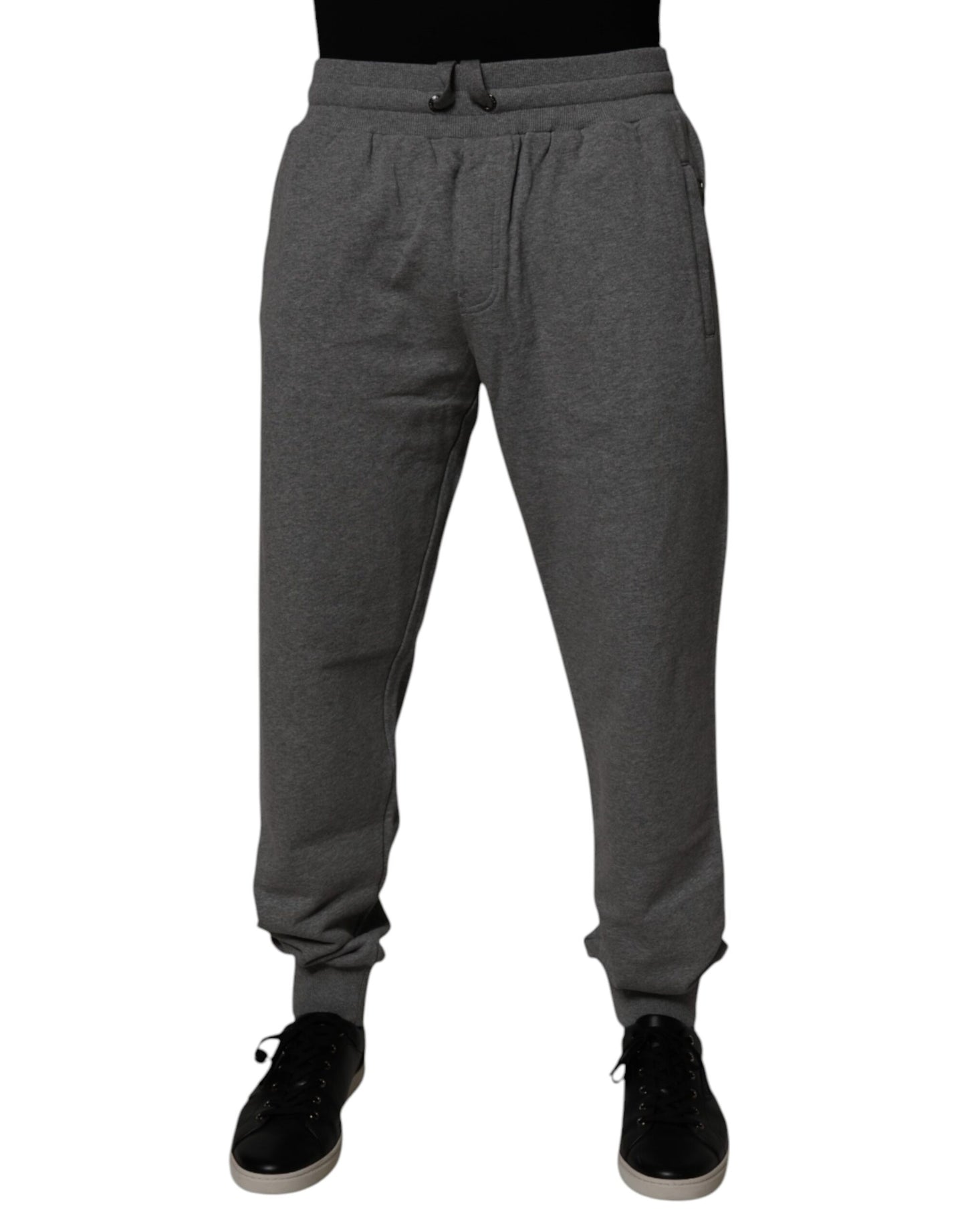 Pantalones deportivos Dolce & Gabbana de algodón con logotipo gris para hombre
