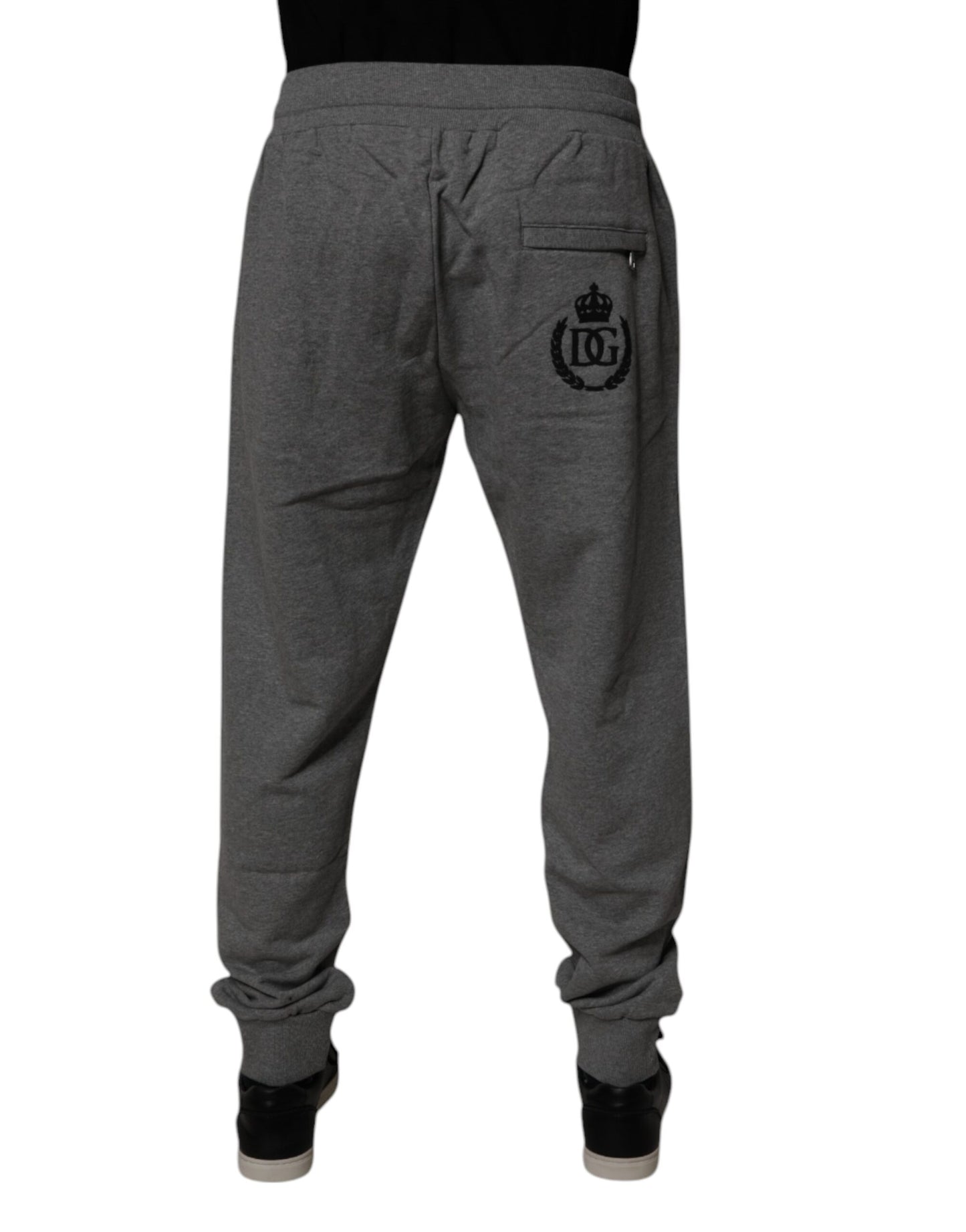 Pantalones deportivos Dolce & Gabbana de algodón con logotipo gris para hombre
