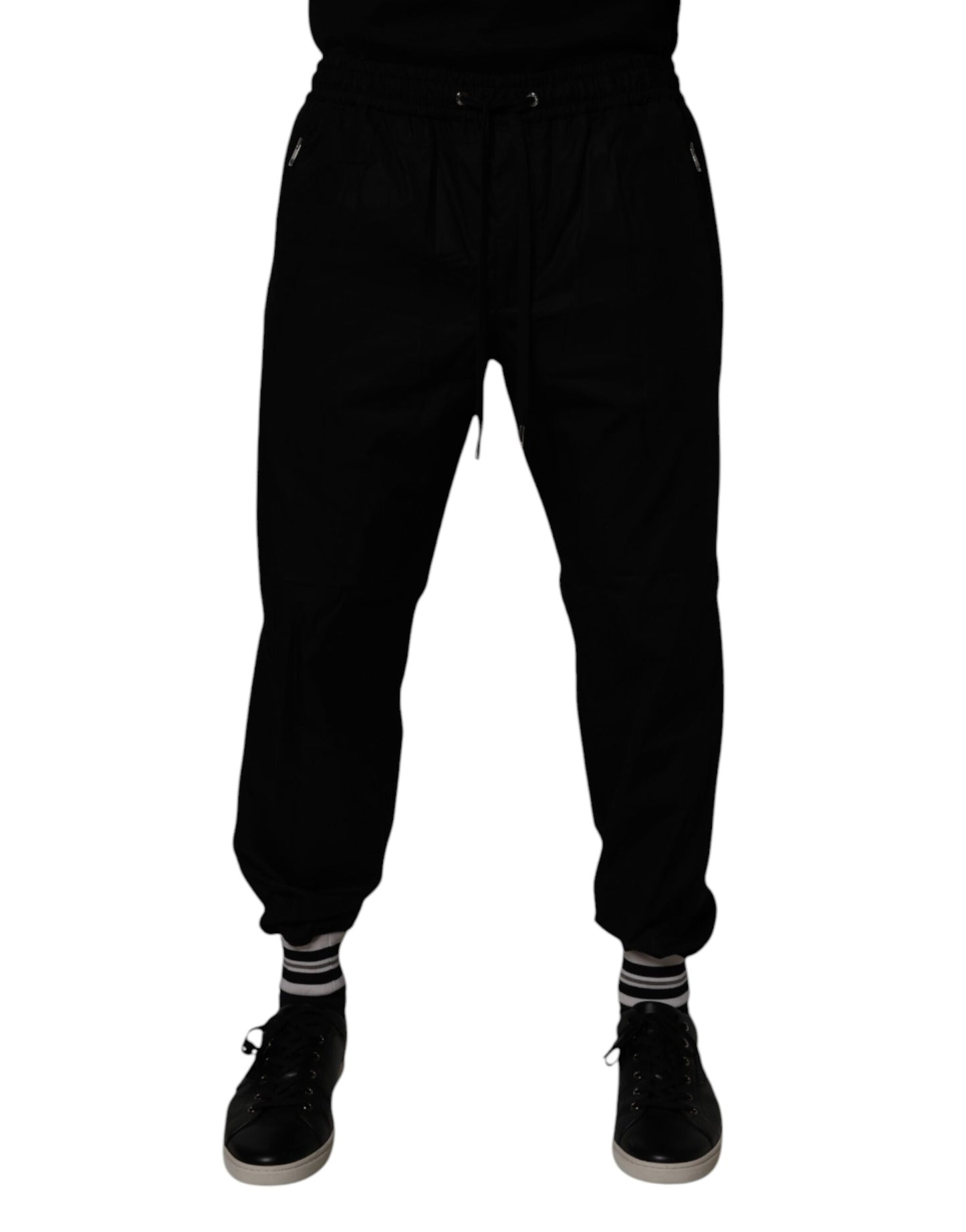 Pantalones deportivos negros de algodón para hombre de Dolce & Gabbana