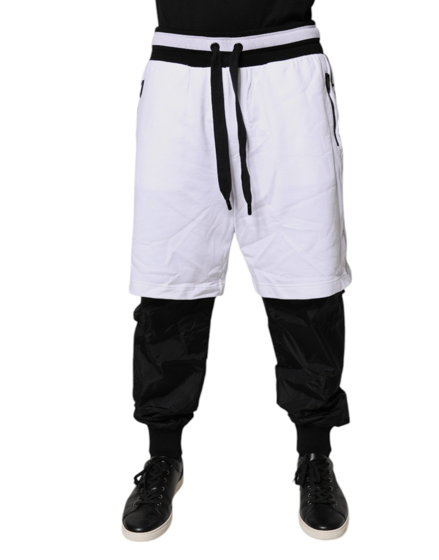 Pantalones deportivos de algodón en capas, negros y blancos, de Dolce & Gabbana