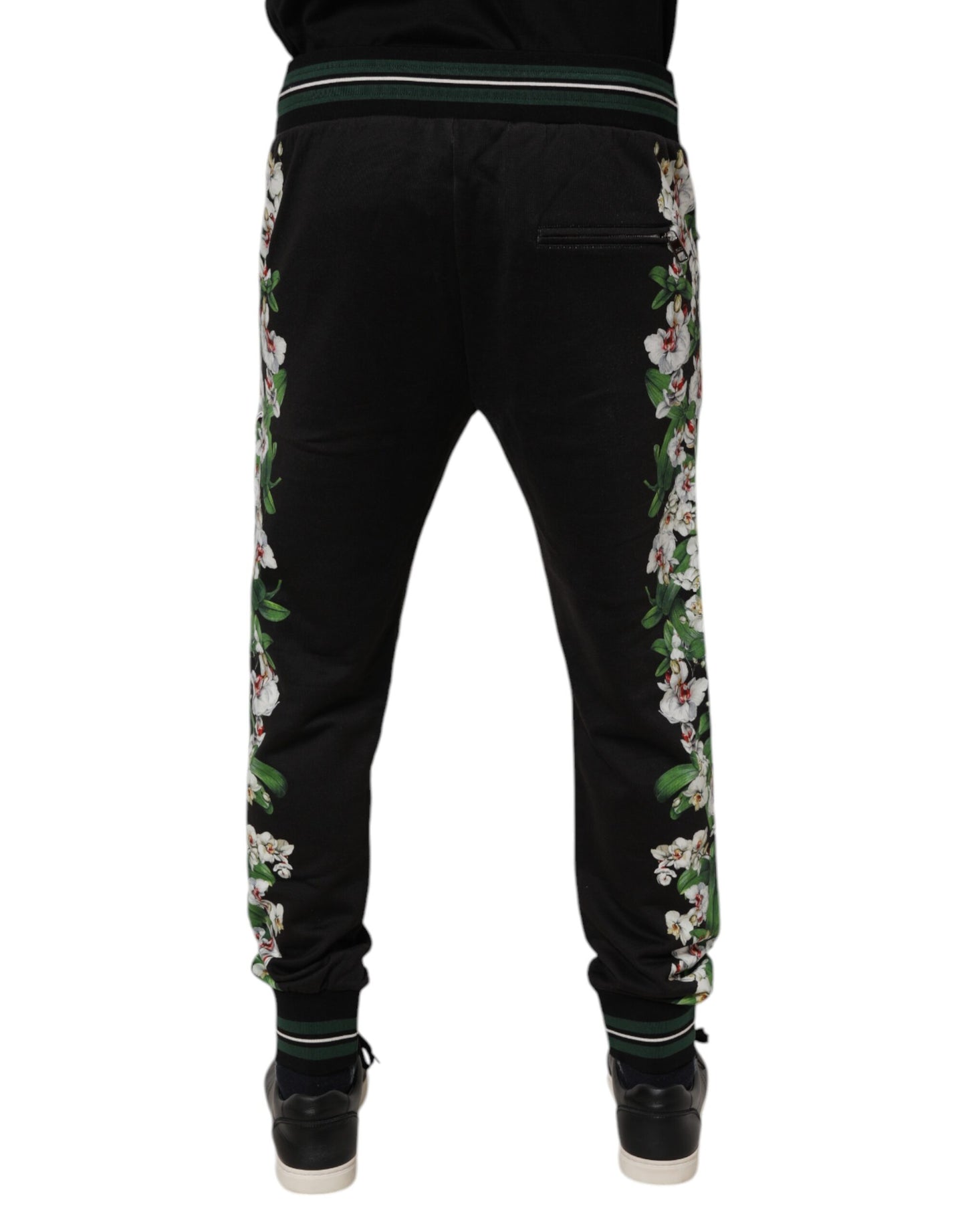 Pantalones deportivos Dolce & Gabbana con estampado floral negro King para hombre