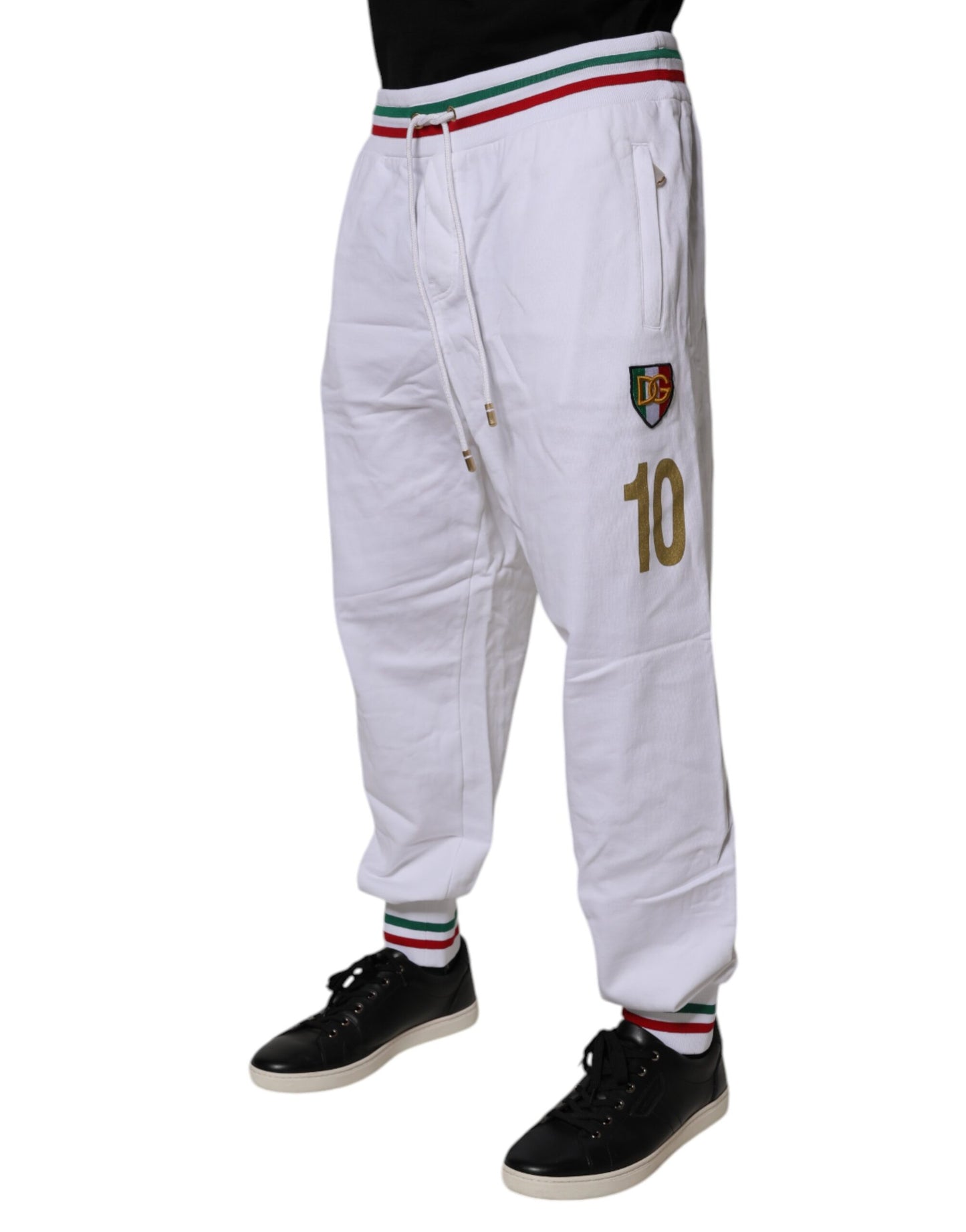 Pantalones deportivos Dolce & Gabbana de algodón blanco italiano