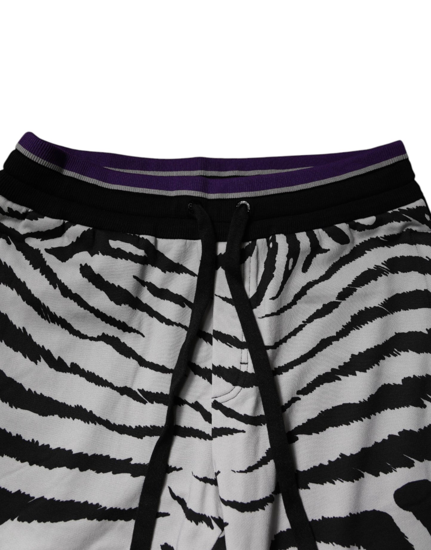 Pantalones deportivos Dolce & Gabbana con estampado de cebra en blanco y negro para hombre