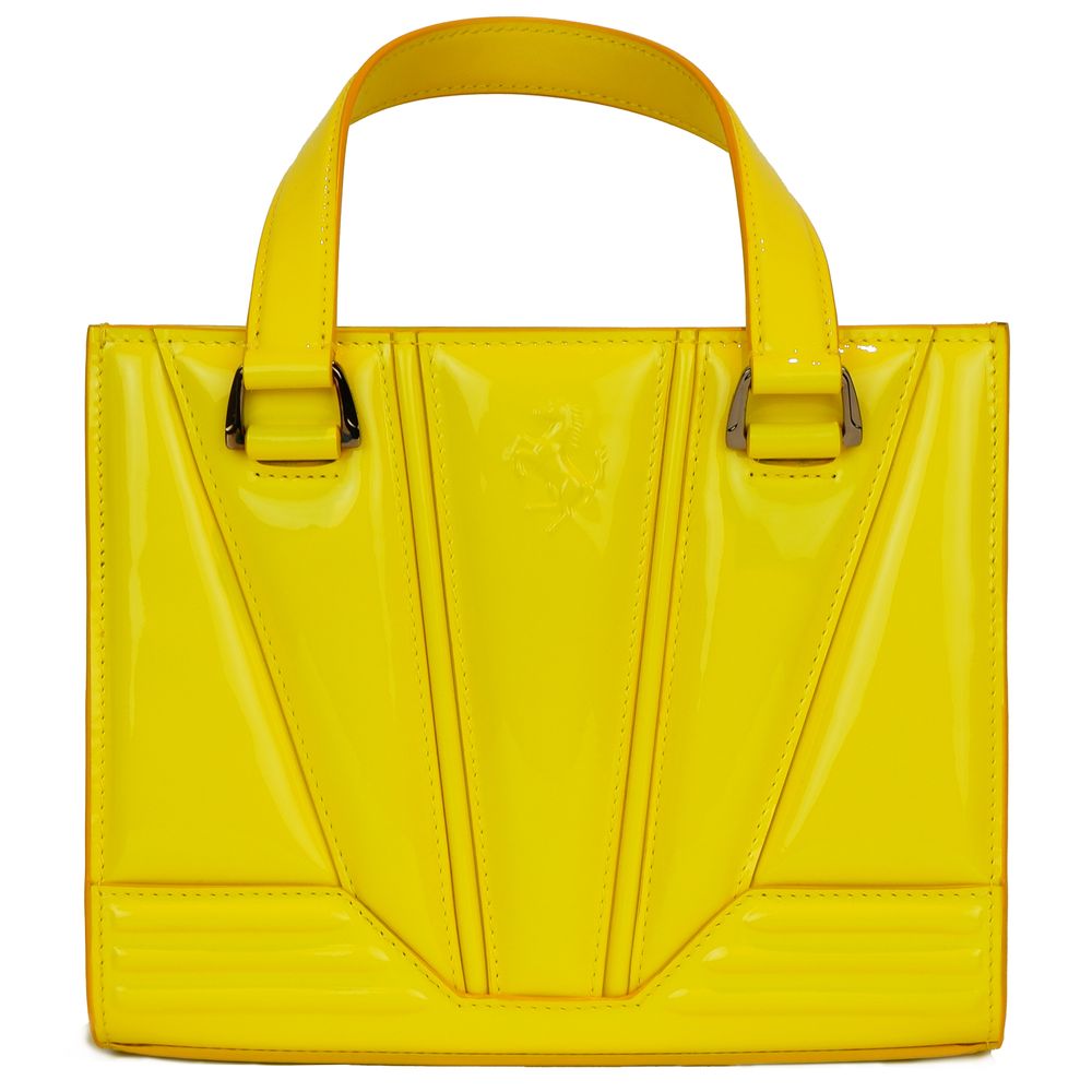 Bolso de mano Ferrari de piel amarilla