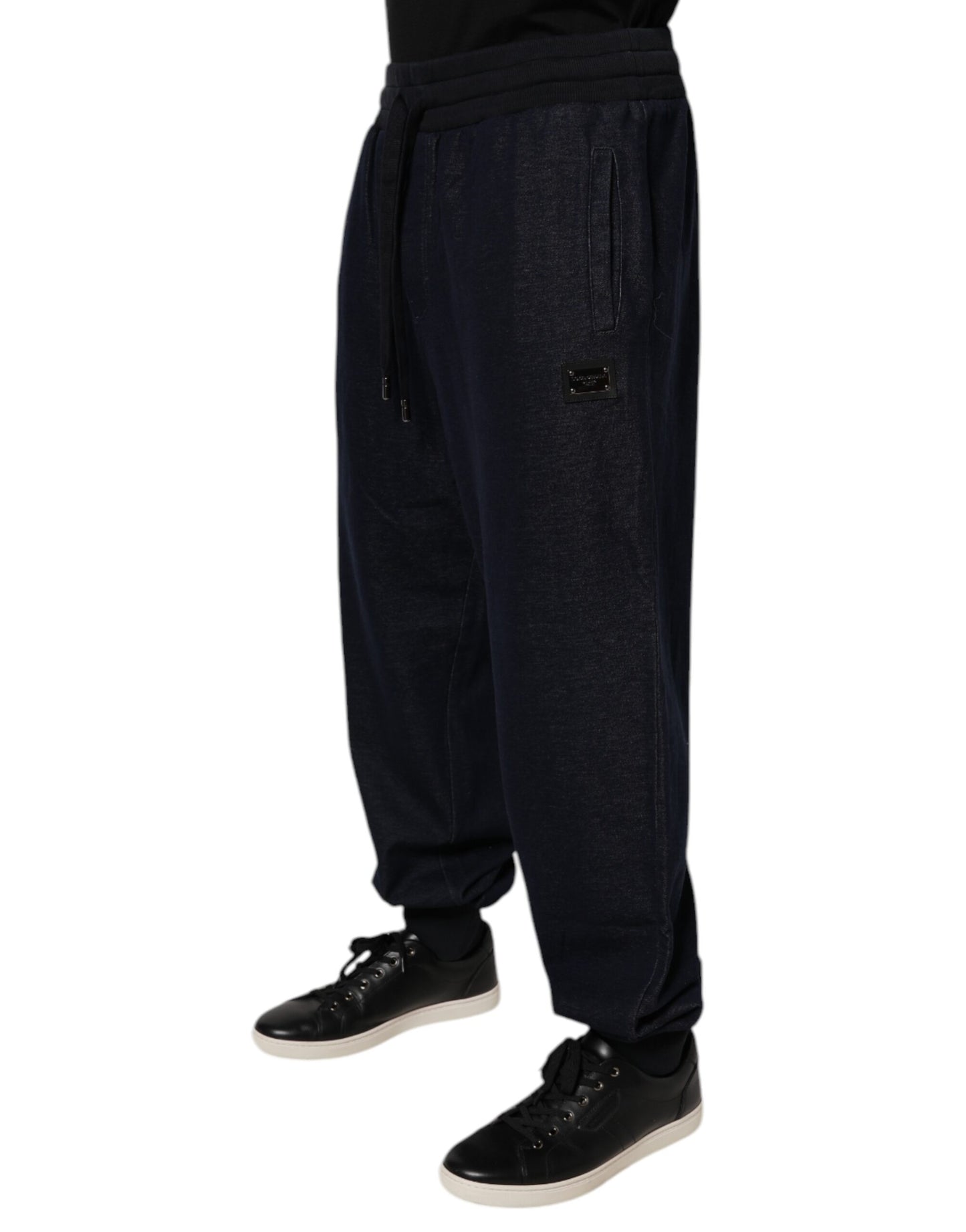 Pantalones deportivos negros de algodón jacquard de Dolce & Gabbana