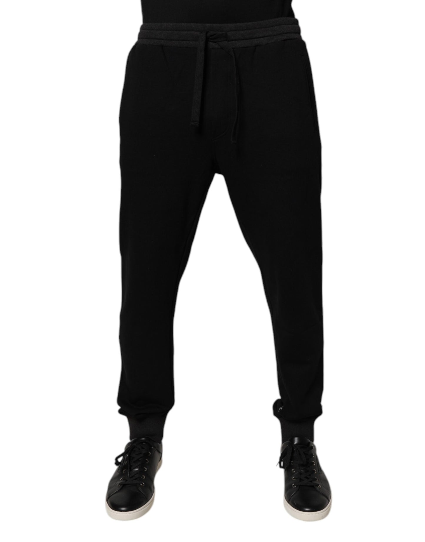 Pantalones deportivos de algodón Dolce & Gabbana con logotipo negro para hombre