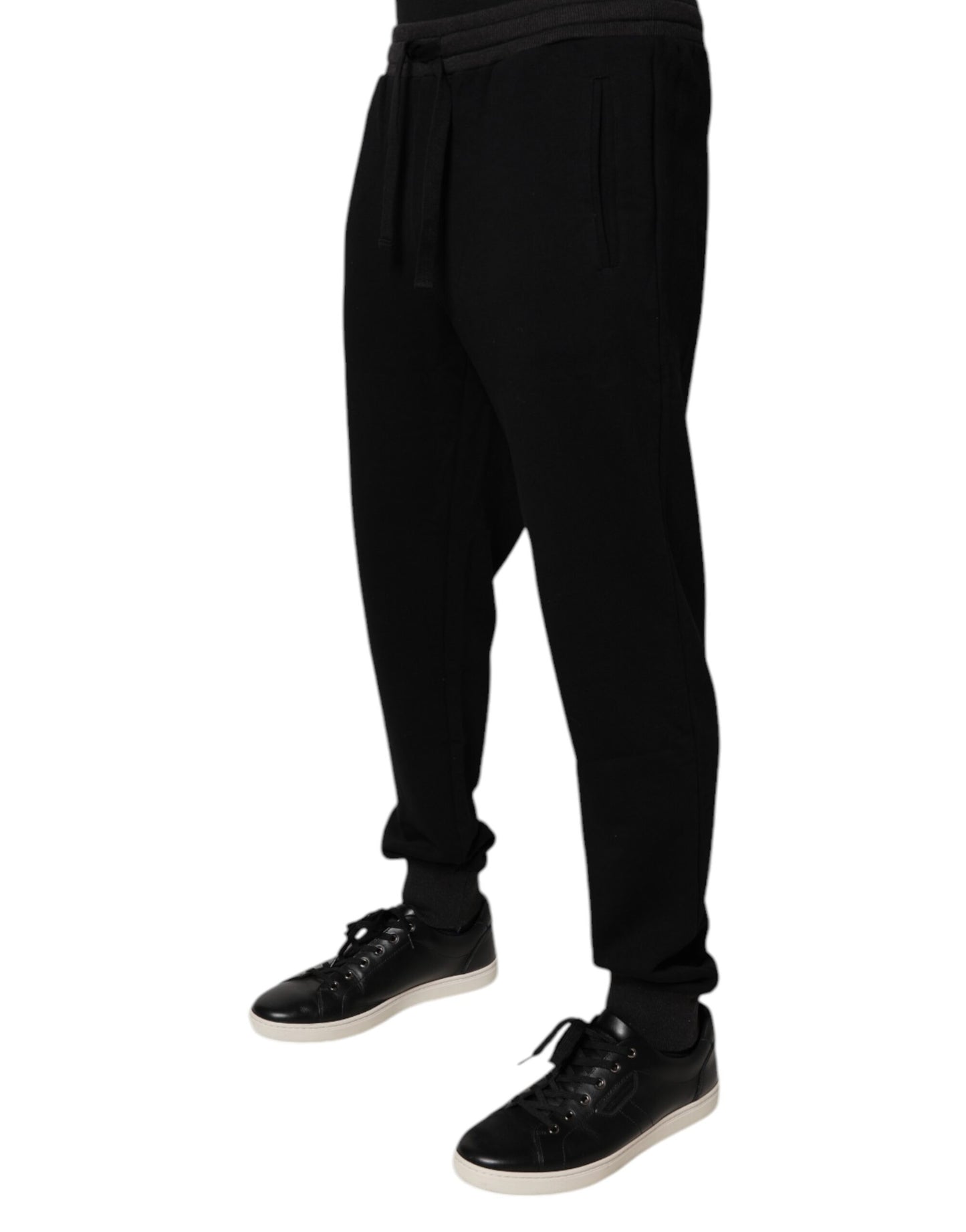 Pantalones deportivos de algodón Dolce & Gabbana con logotipo negro para hombre