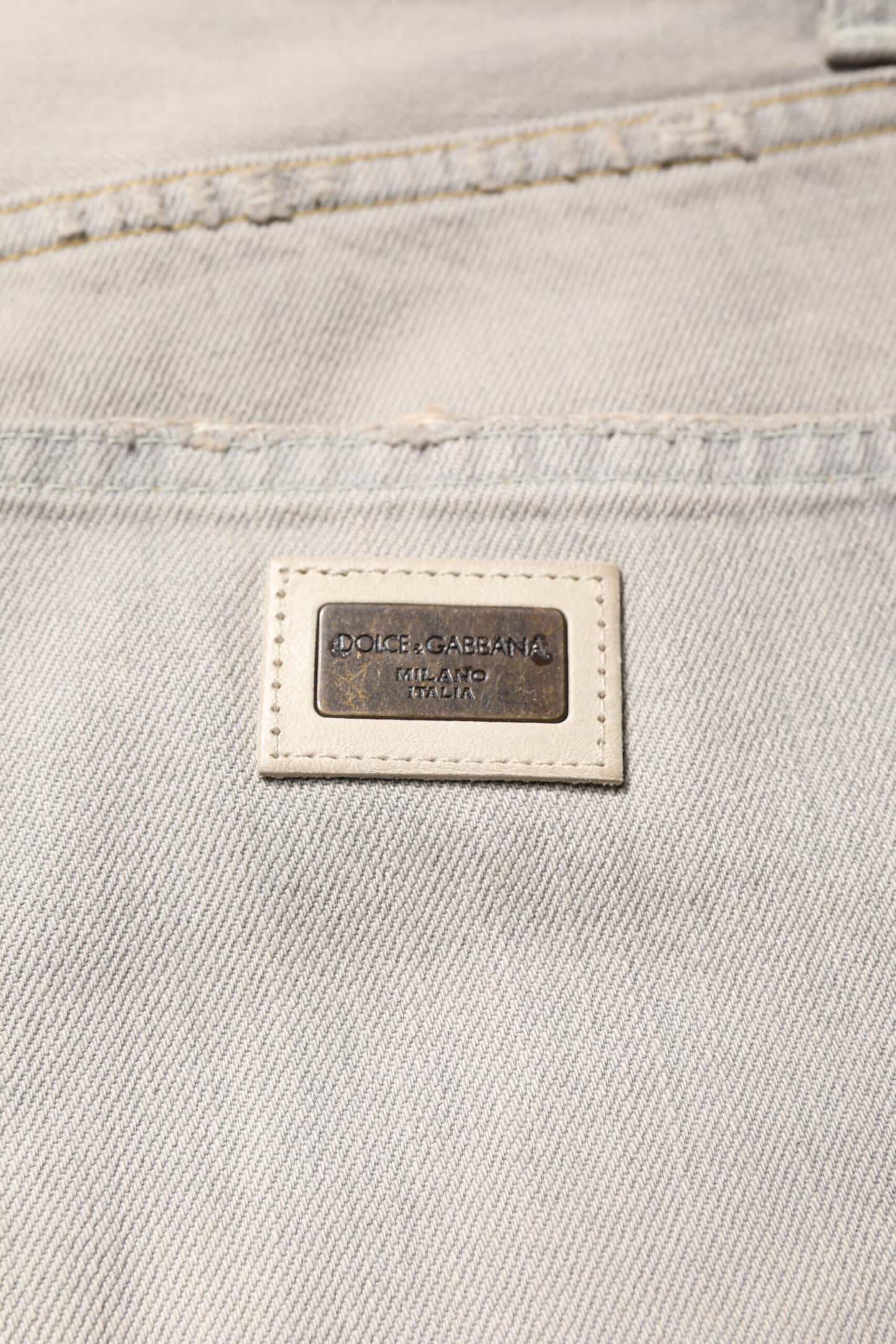Vaqueros ajustados de algodón gris claro de Dolce & Gabbana