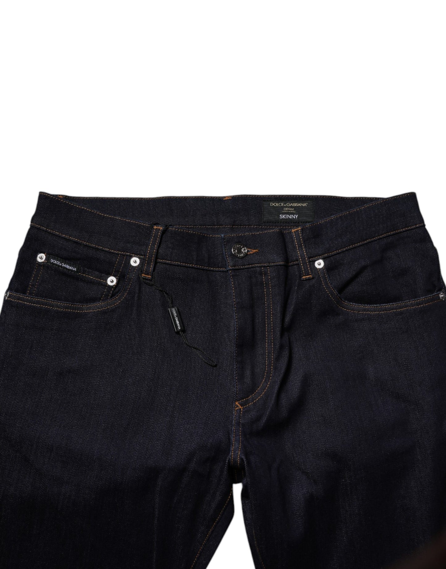 Vaqueros ajustados de algodón elástico negro Dolce & Gabbana para hombre