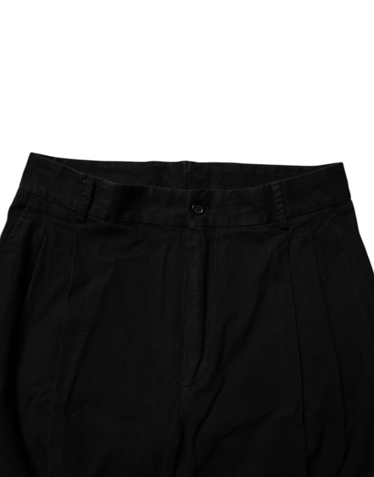 Pantalones ajustados de algodón elástico negro de Dolce & Gabbana