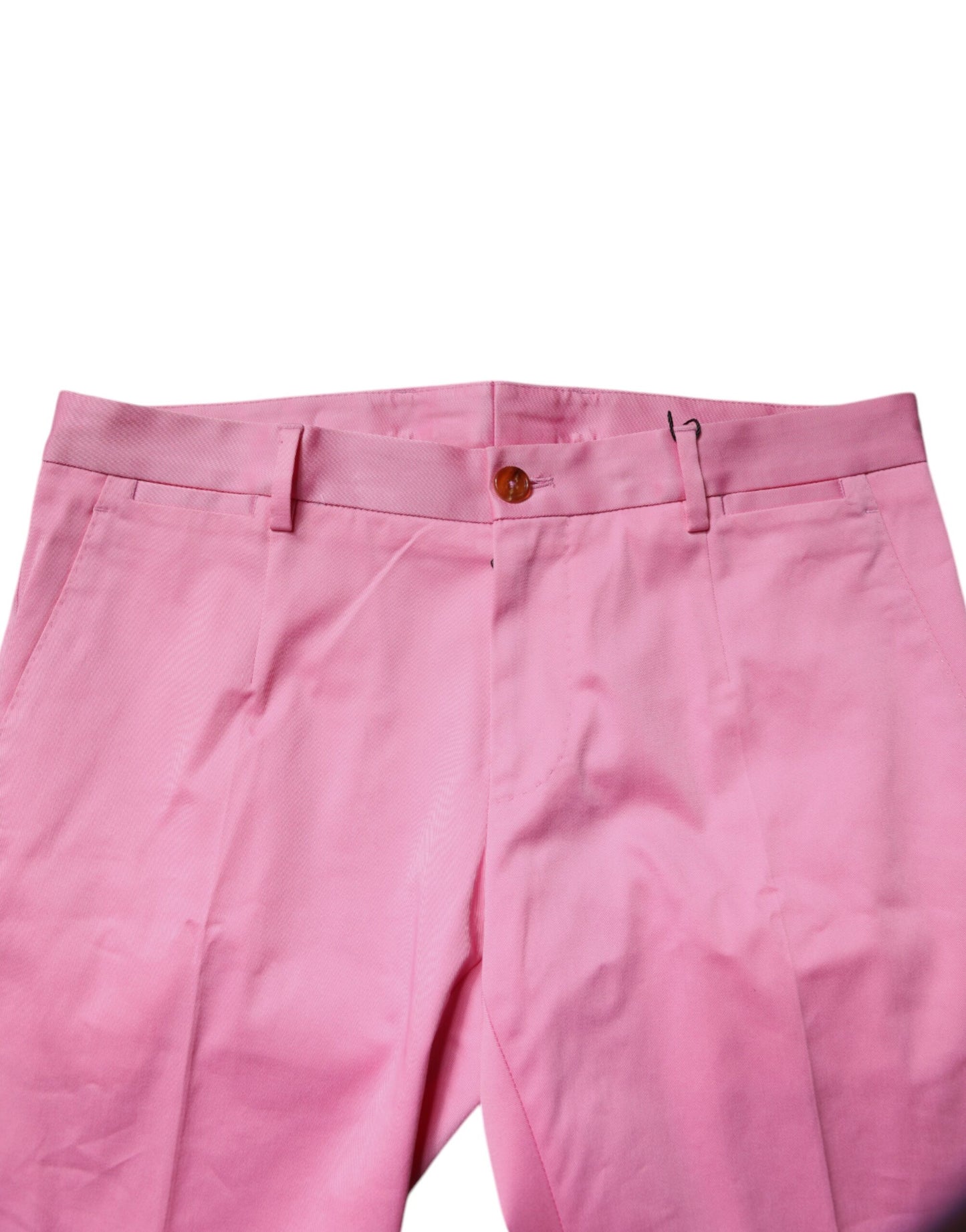 Pantalones de vestir ajustados de algodón rosa de Dolce & Gabbana para hombre