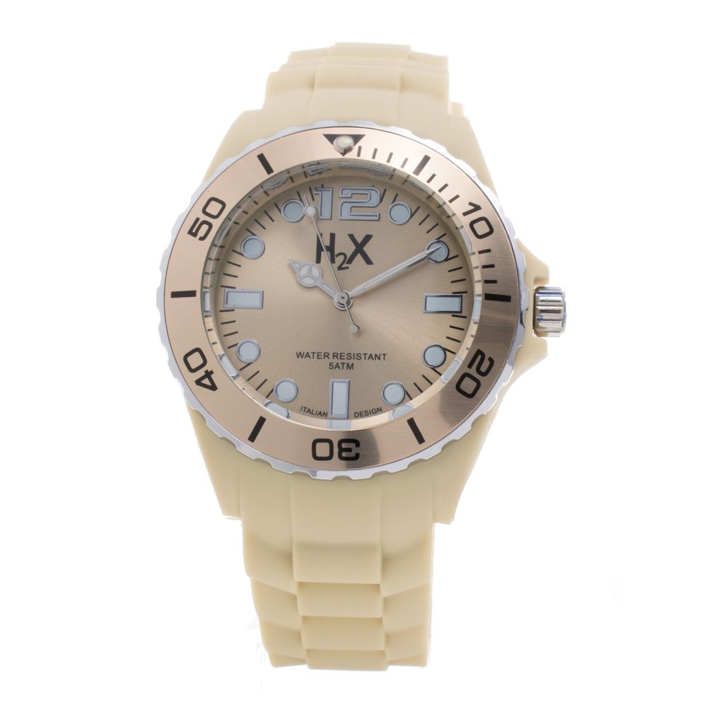 Montre Haurex en caoutchouc crème