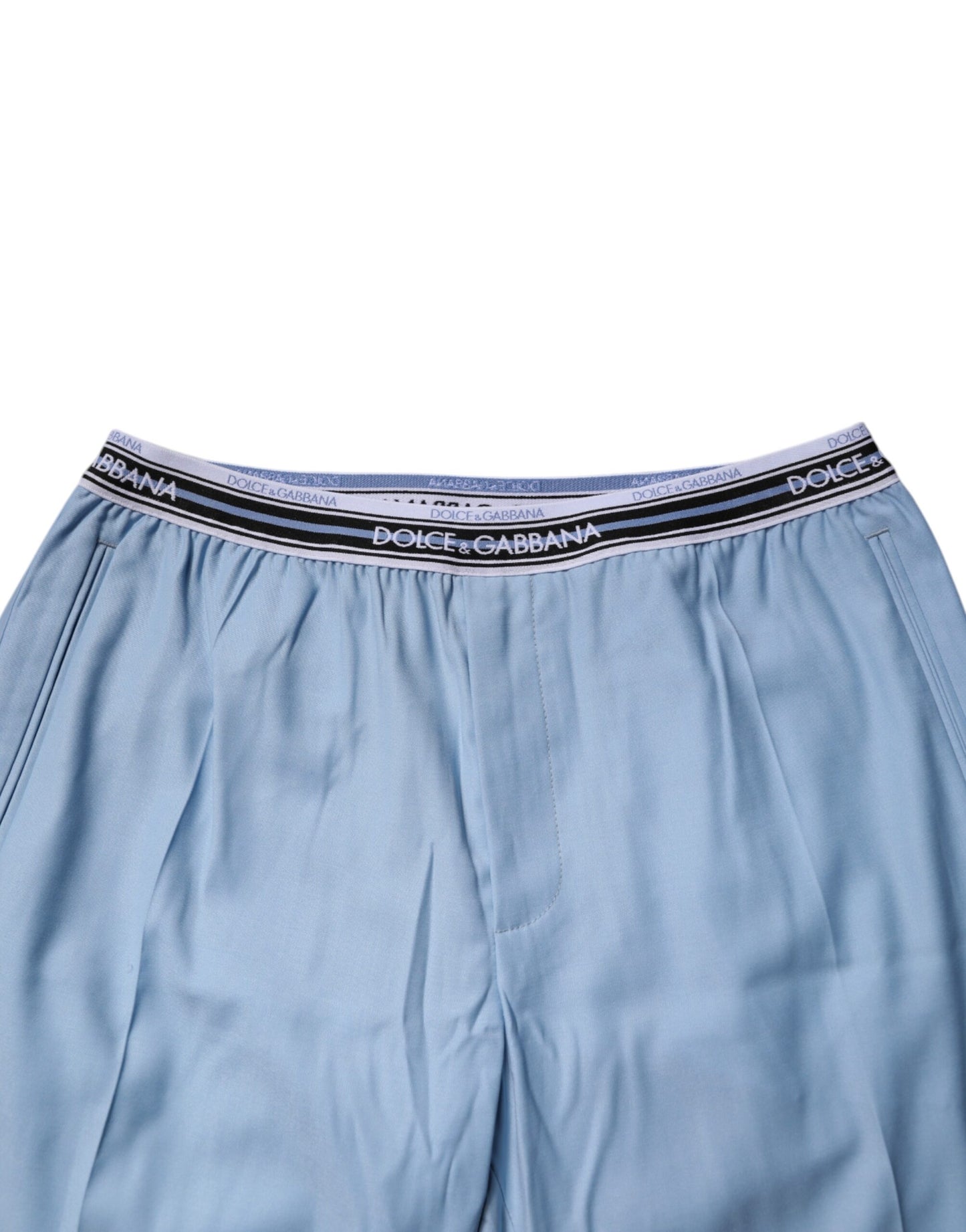 Pantalones chinos de algodón elástico azul Dolce & Gabbana