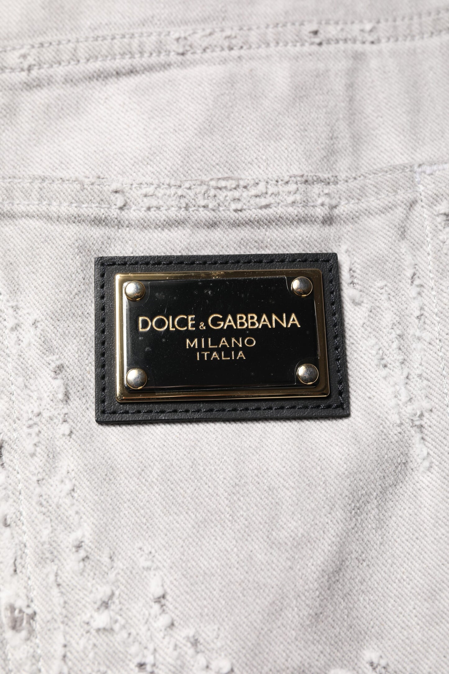Bermudas vaqueras deshilachadas en gris claro de Dolce & Gabbana para hombre