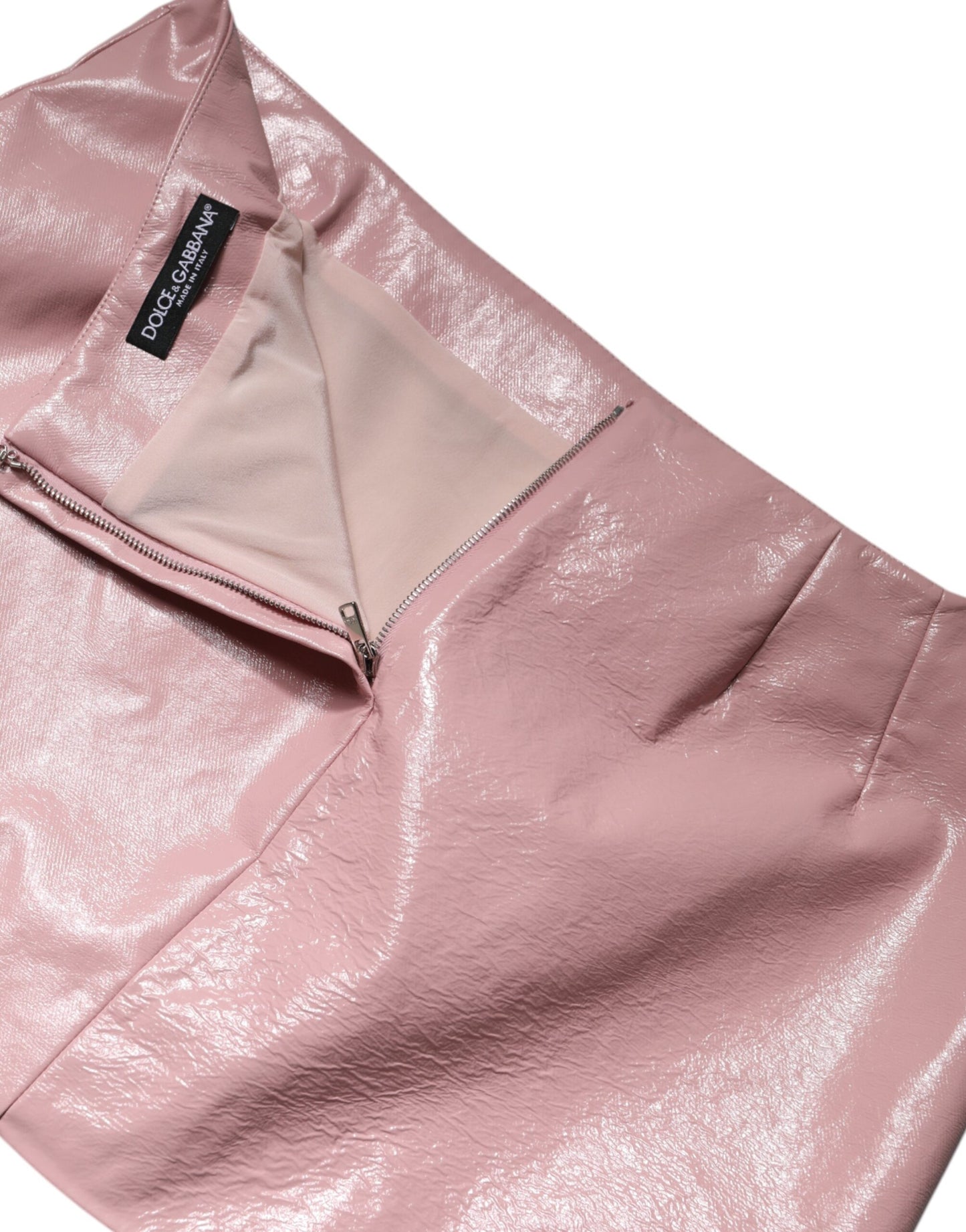 Dolce & Gabbana Minifalda de cintura alta de algodón rosa brillante