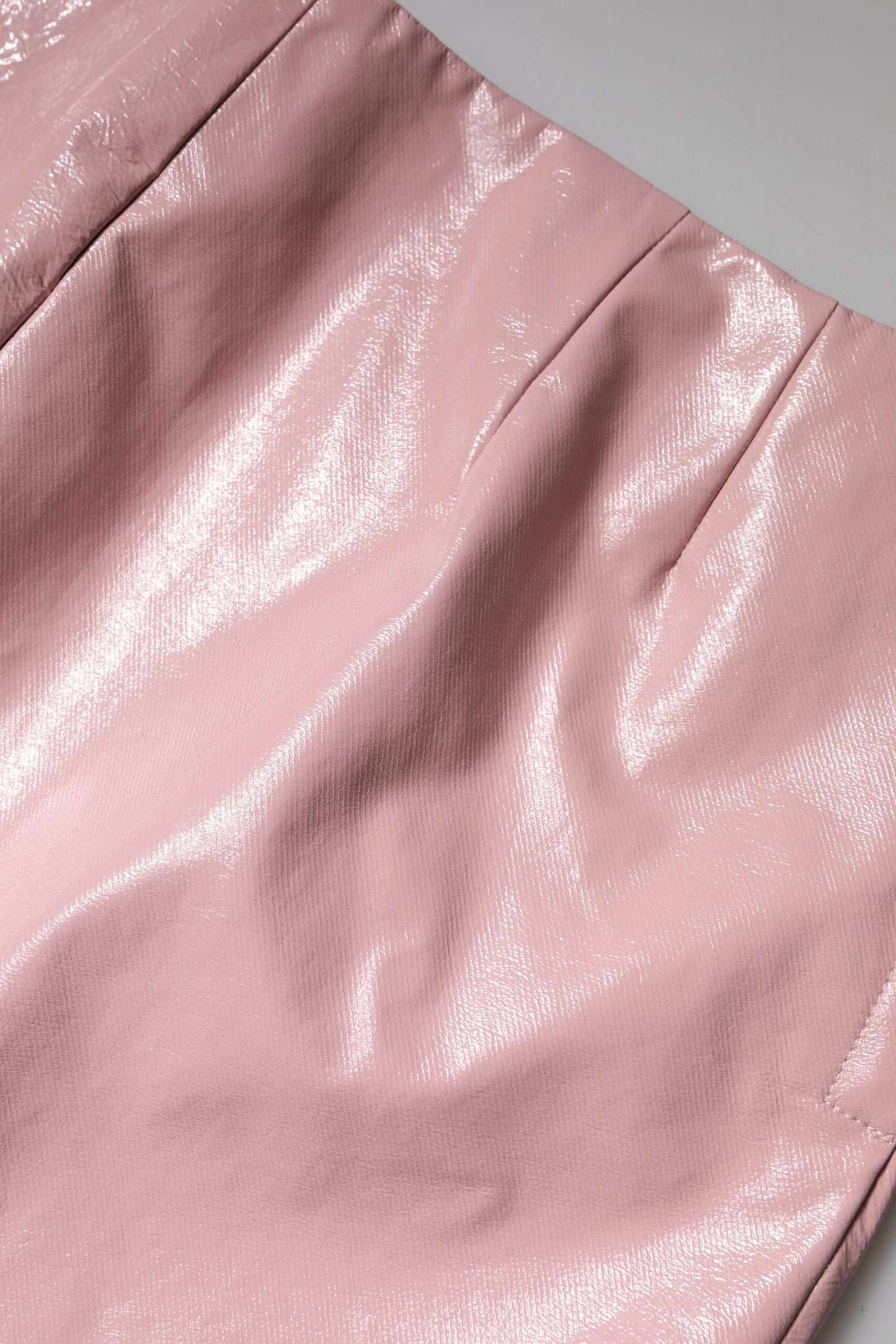Dolce & Gabbana Minifalda de cintura alta de algodón rosa brillante