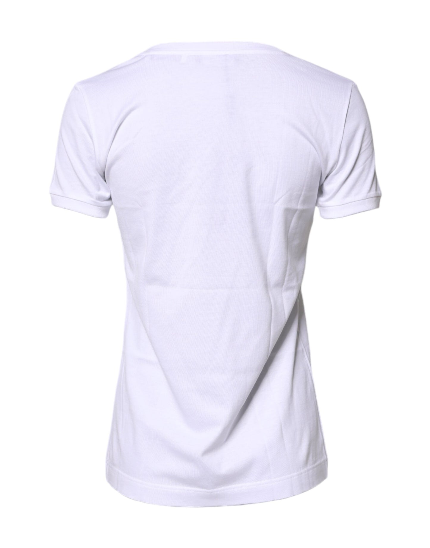 Camiseta blanca de algodón con cuello redondo #DGFamily de Dolce & Gabbana