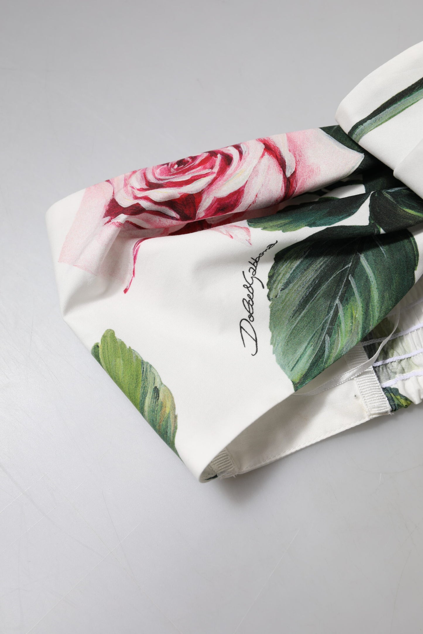 Top tipo corsé con corpiño corto y estampado floral blanco de Dolce & Gabbana
