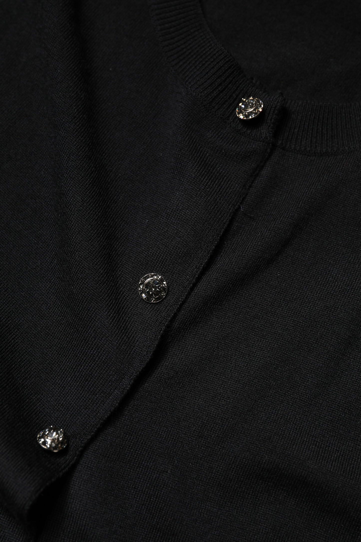 Blusa negra de manga corta con botones de Dolce & Gabbana