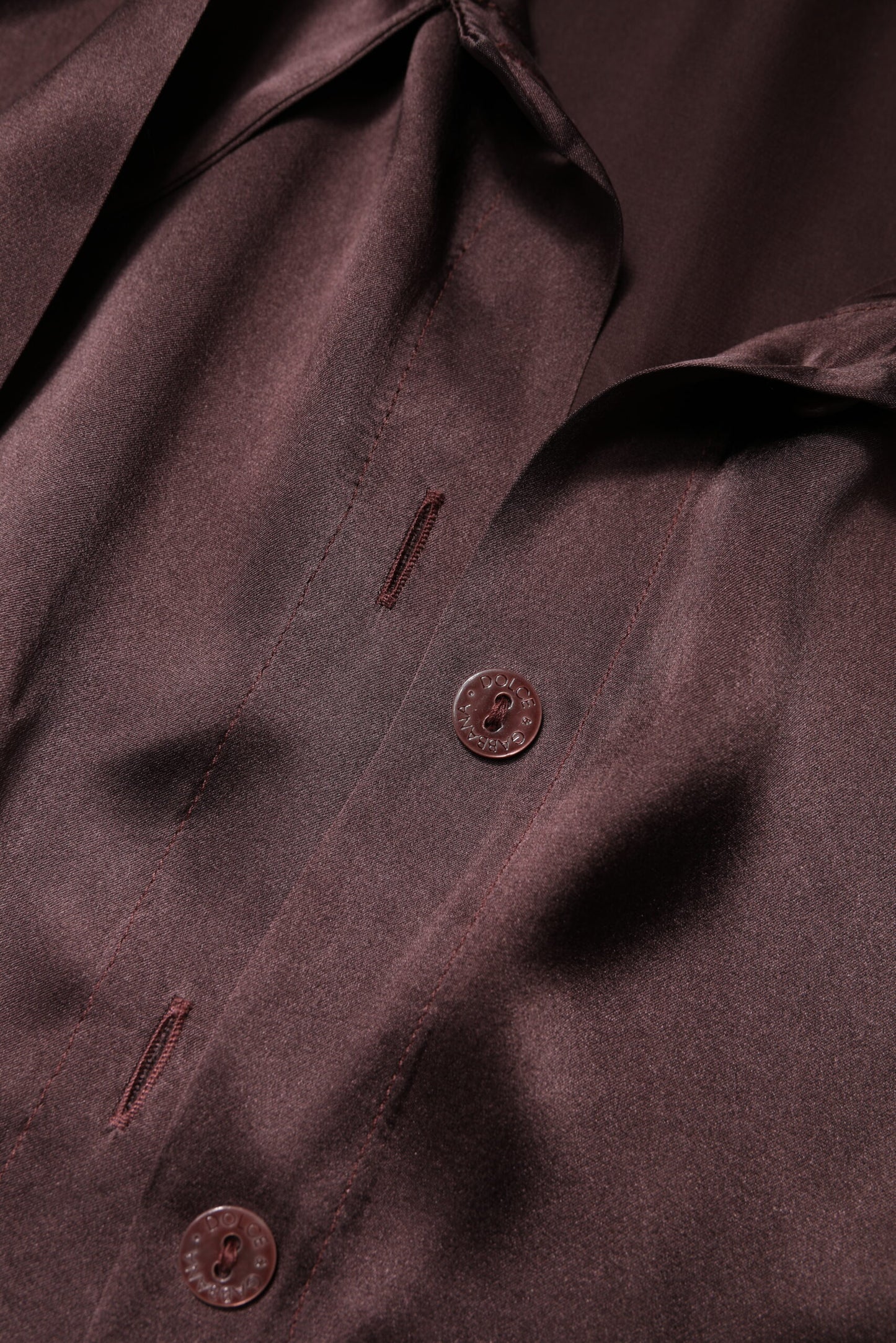 Blusa de manga larga con cuello Ascot marrón de Dolce & Gabbana