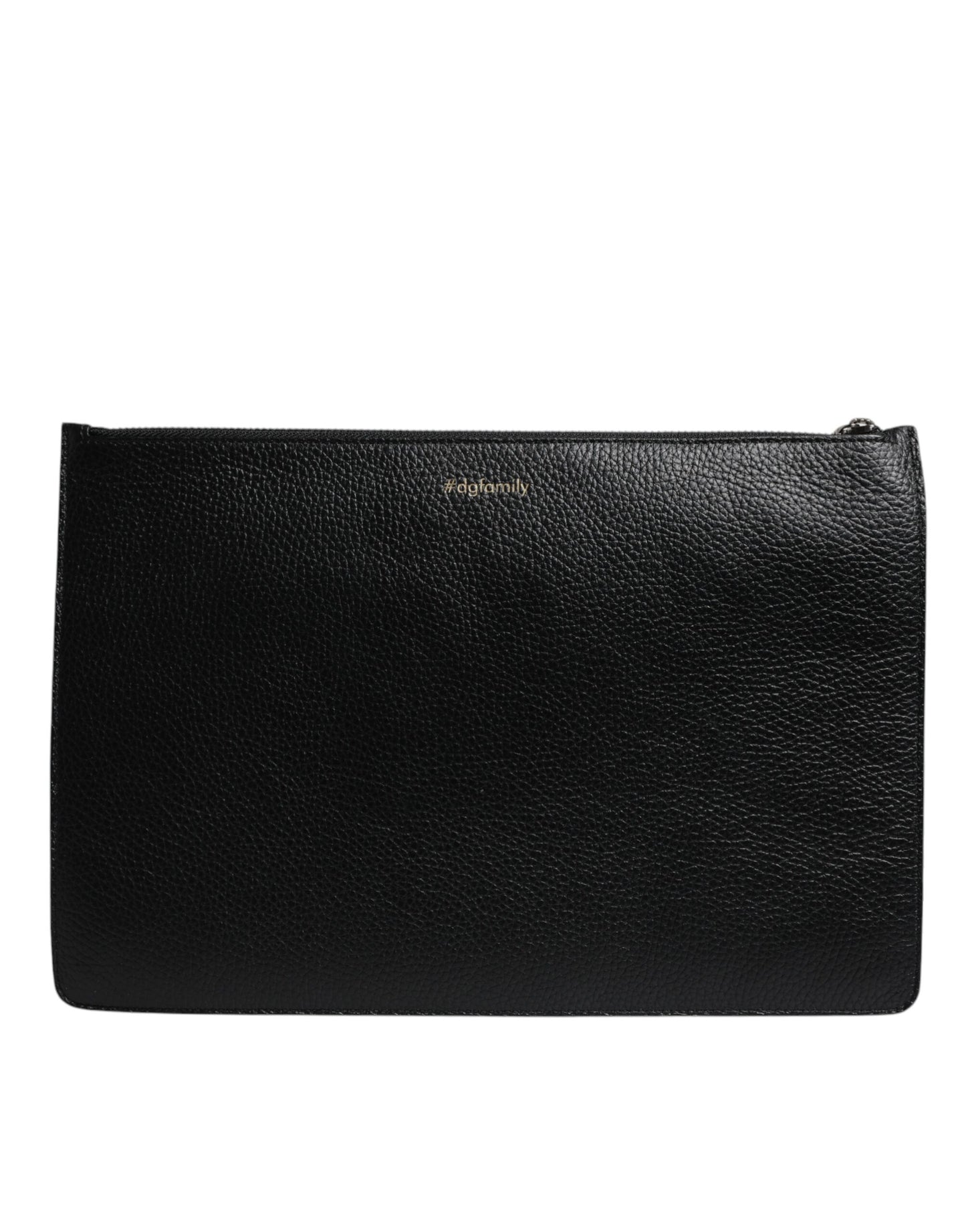 Bolso de mano con cremallera y adornos de cuero negro #DGFAMILY de Dolce & Gabbana para hombre