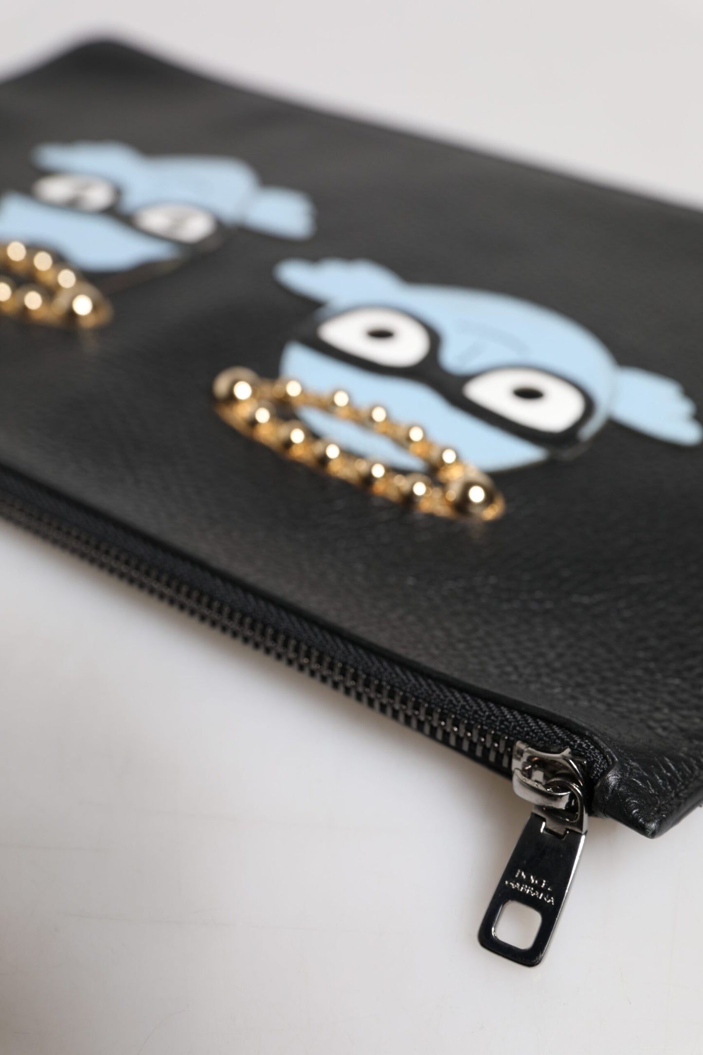 Bolso de mano con cremallera y adornos de cuero negro #DGFAMILY de Dolce & Gabbana para hombre