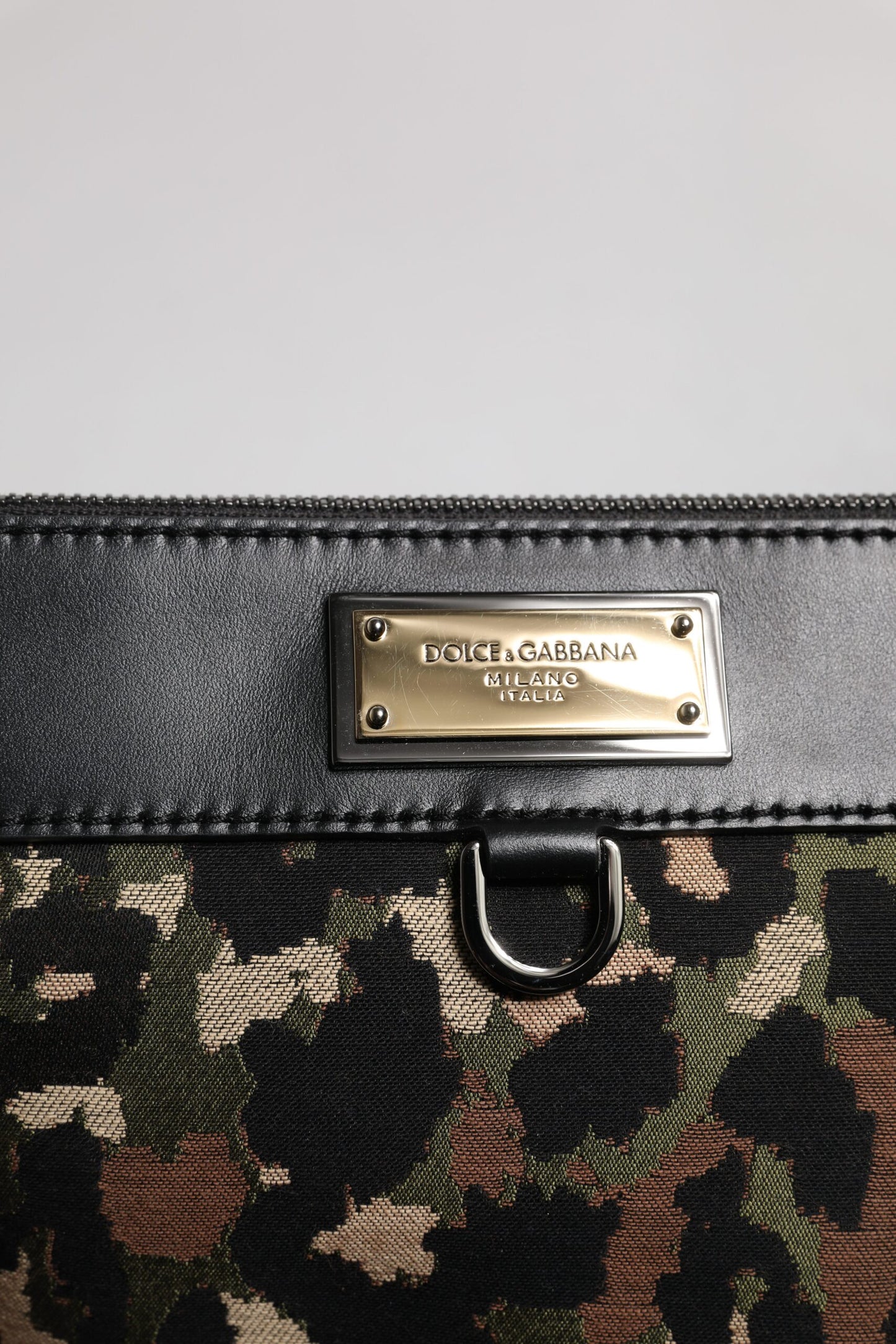 Bolso Dolce & Gabbana con placa del logotipo y estampado de leopardo en jacquard multicolor