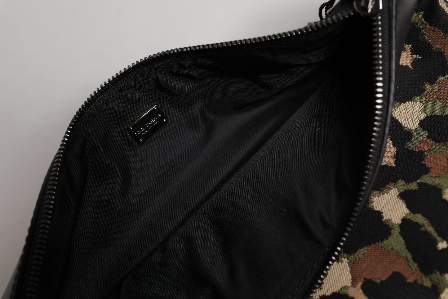 Bolso Dolce & Gabbana con placa del logotipo y estampado de leopardo en jacquard multicolor
