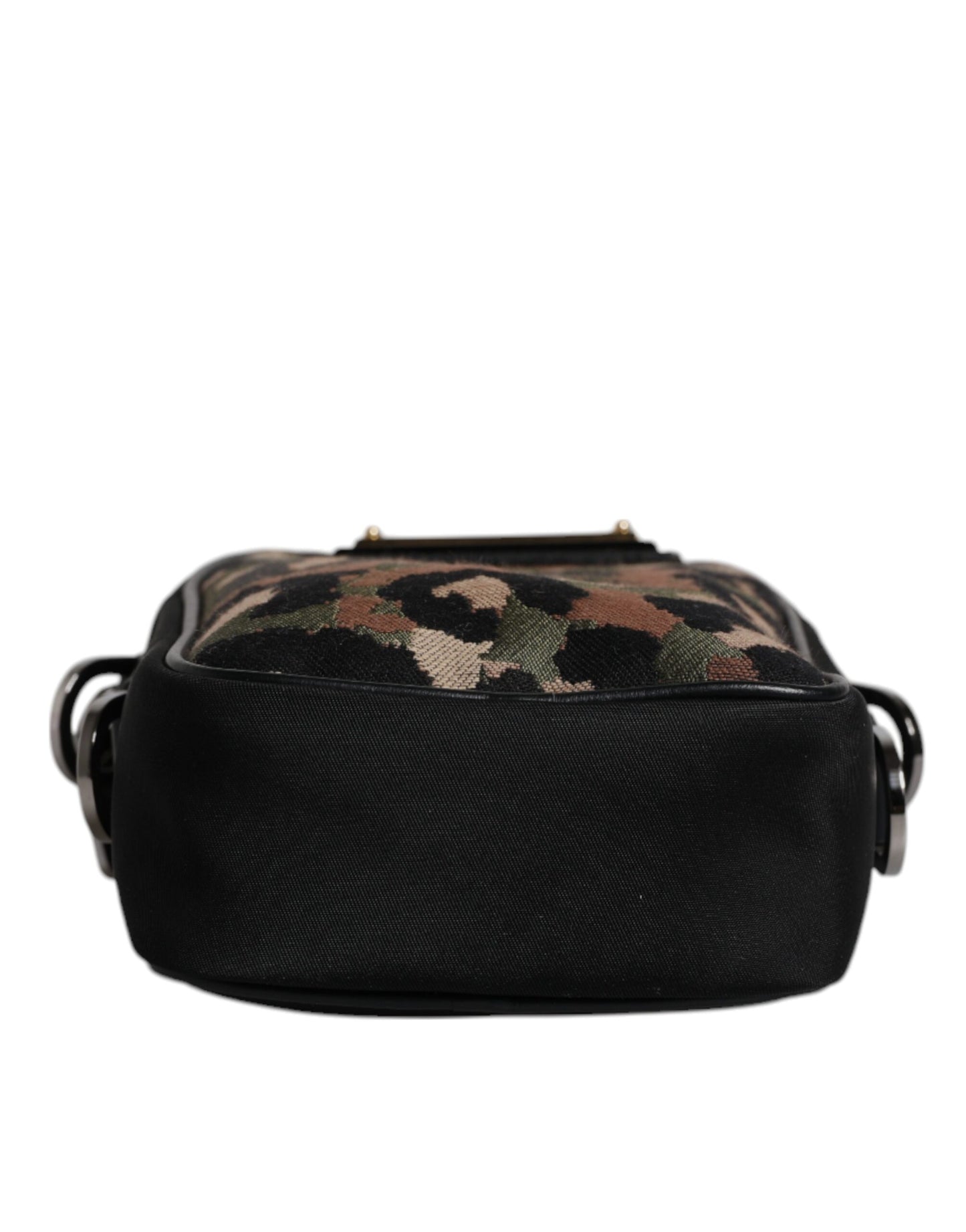 Bolso Dolce & Gabbana con correa para el cuello y placa con el logotipo en jacquard de leopardo multicolor