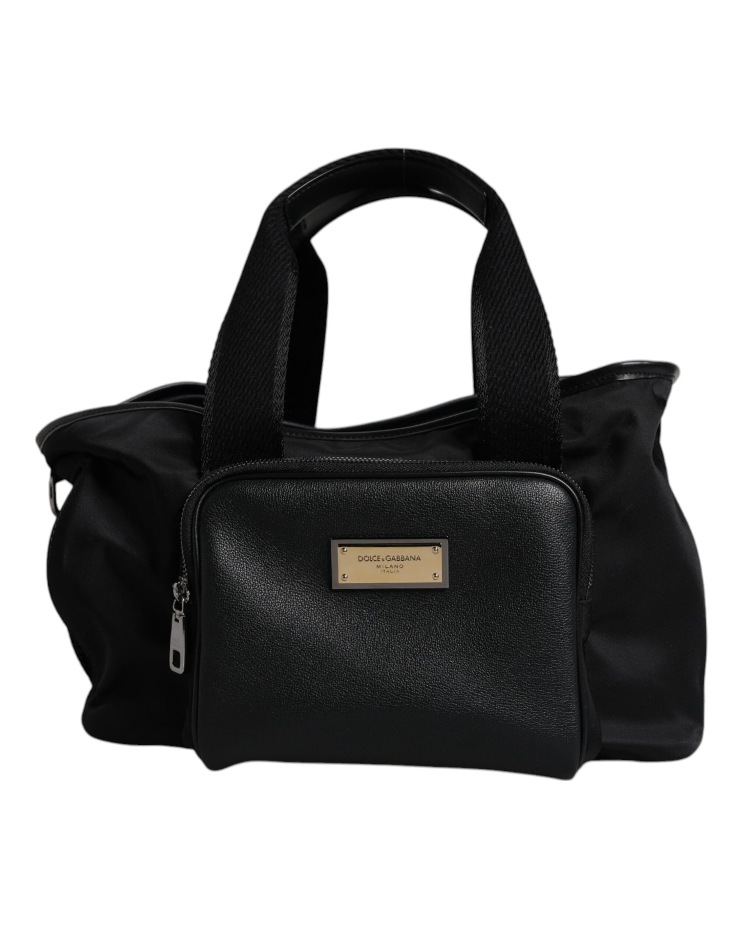Bolso Dolce & Gabbana con correa de hombro negra y placa con el logotipo para mascotas