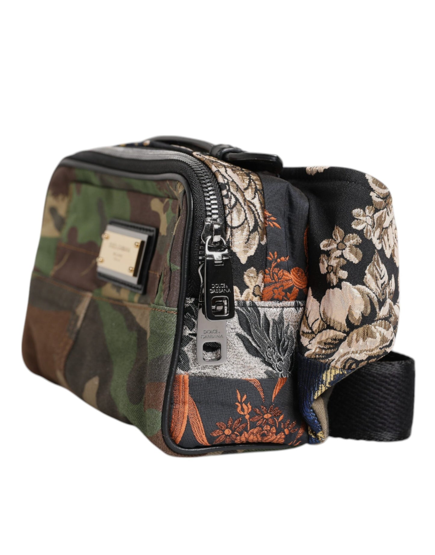 Riñonera Dolce & Gabbana con logo de patchwork y camuflaje multicolor