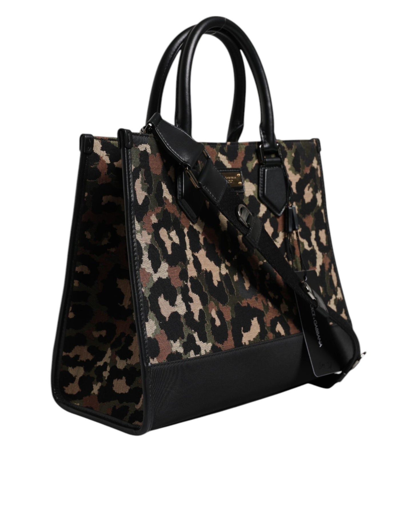 Bolso de hombro tipo shopper con estampado de leopardo multicolor de Dolce & Gabbana