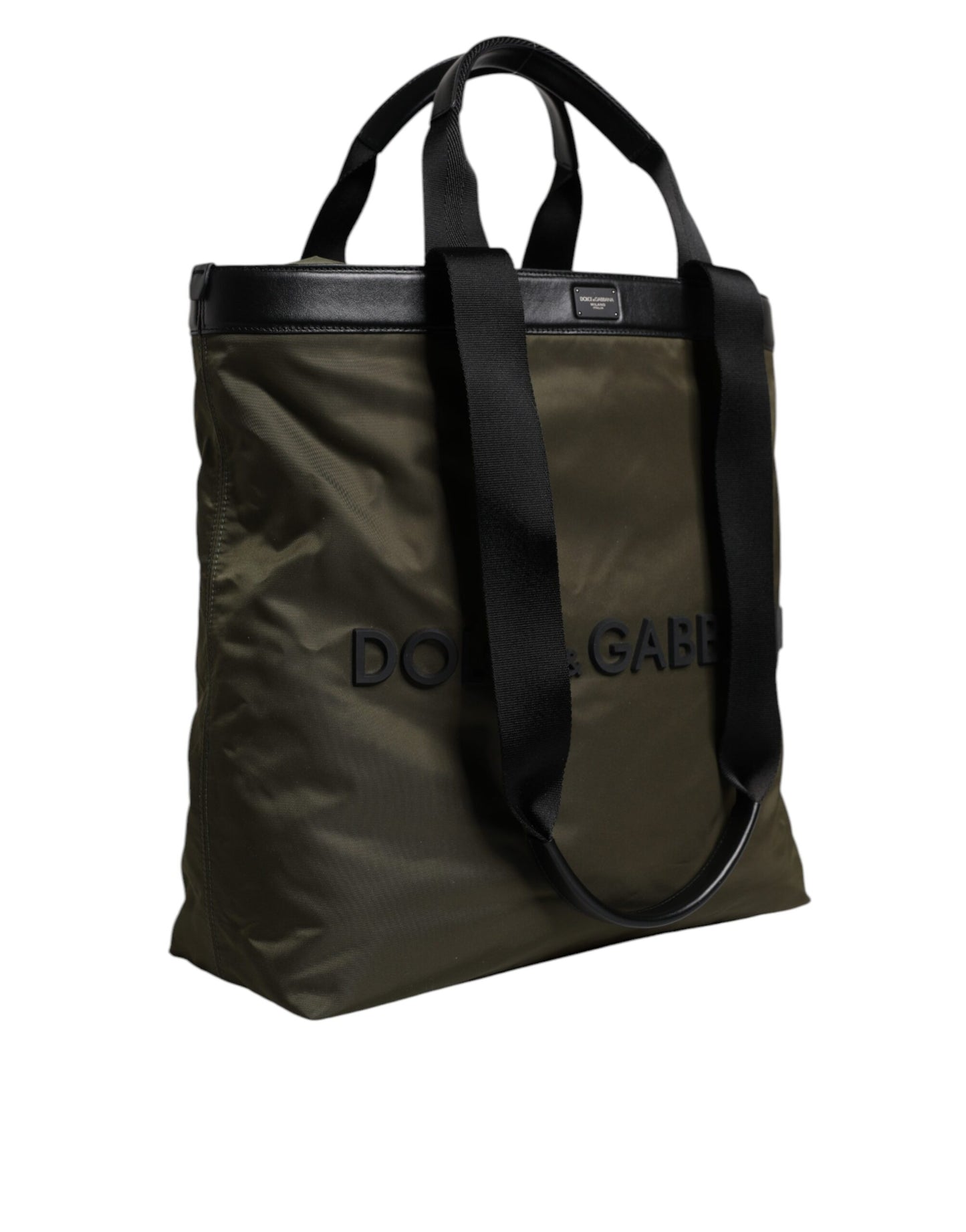 Bolso tote de nailon verde militar con correa para el hombro de Dolce & Gabbana