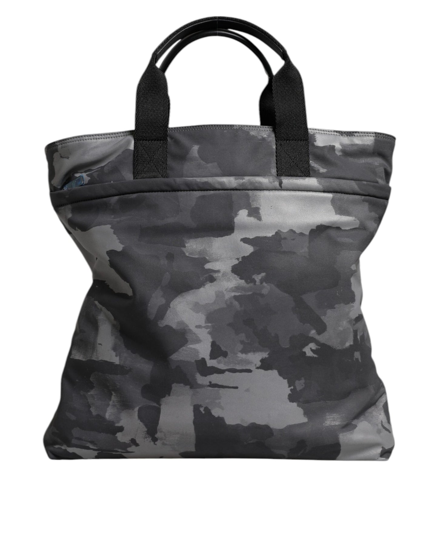Bolso tote de algodón con múltiples compartimentos y estampado de camuflaje gris de Dolce & Gabbana