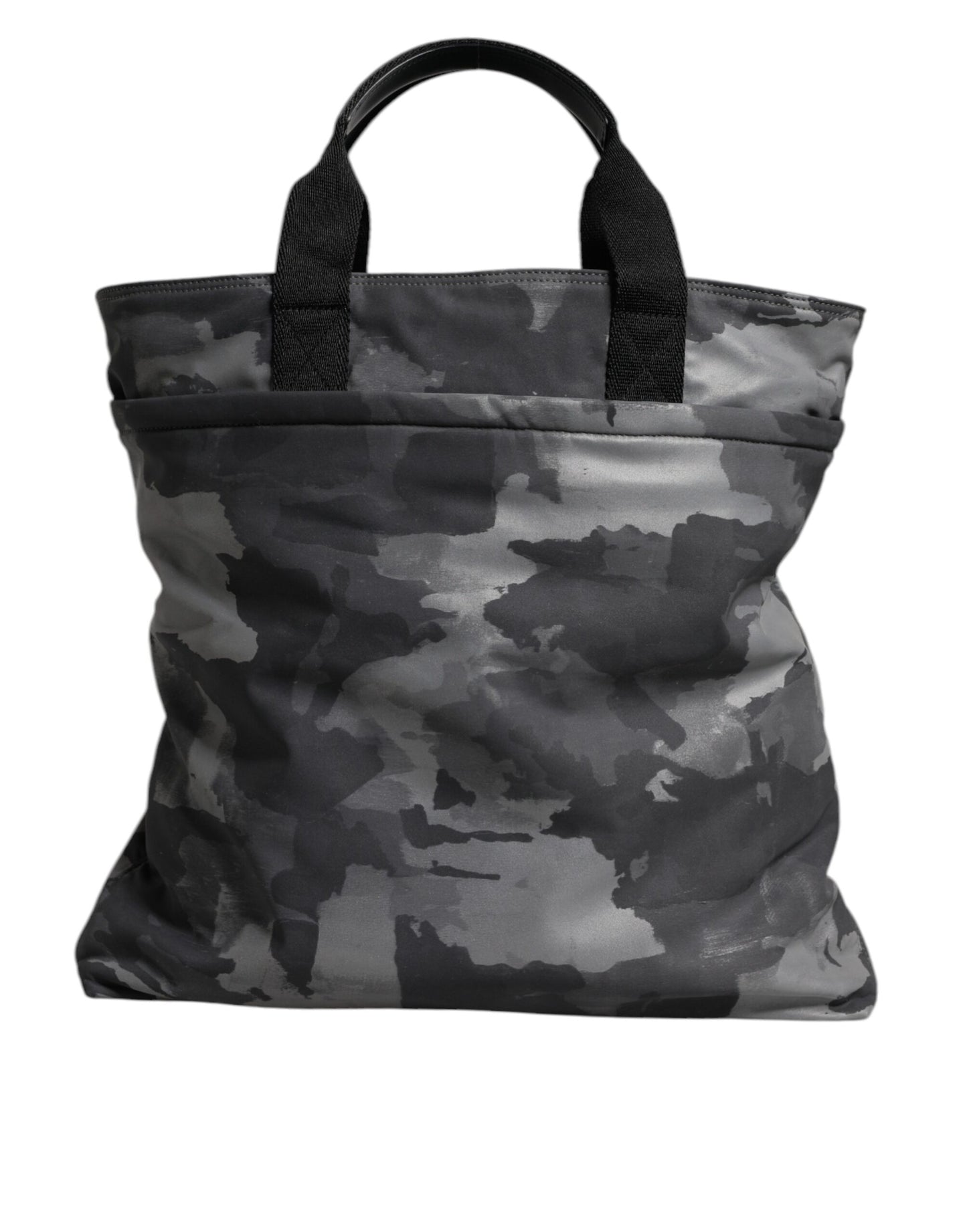 Bolso tote de algodón con múltiples compartimentos y estampado de camuflaje gris de Dolce & Gabbana