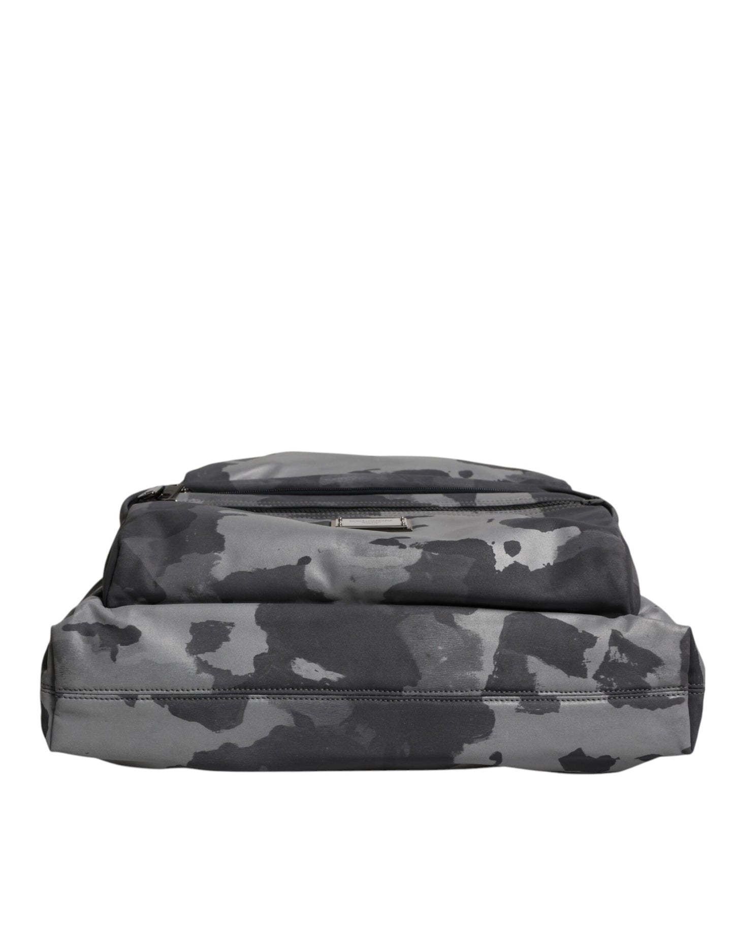 Bolso tote de algodón con múltiples compartimentos y estampado de camuflaje gris de Dolce & Gabbana