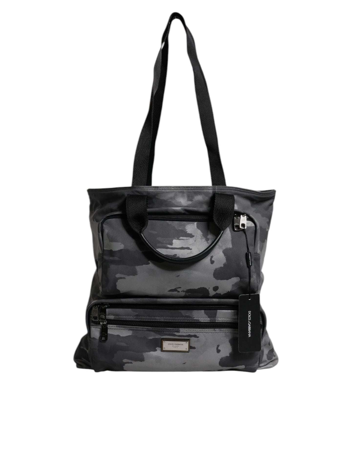 Bolso Dolce & Gabbana con placa del logotipo y correa de hombro de camuflaje negro