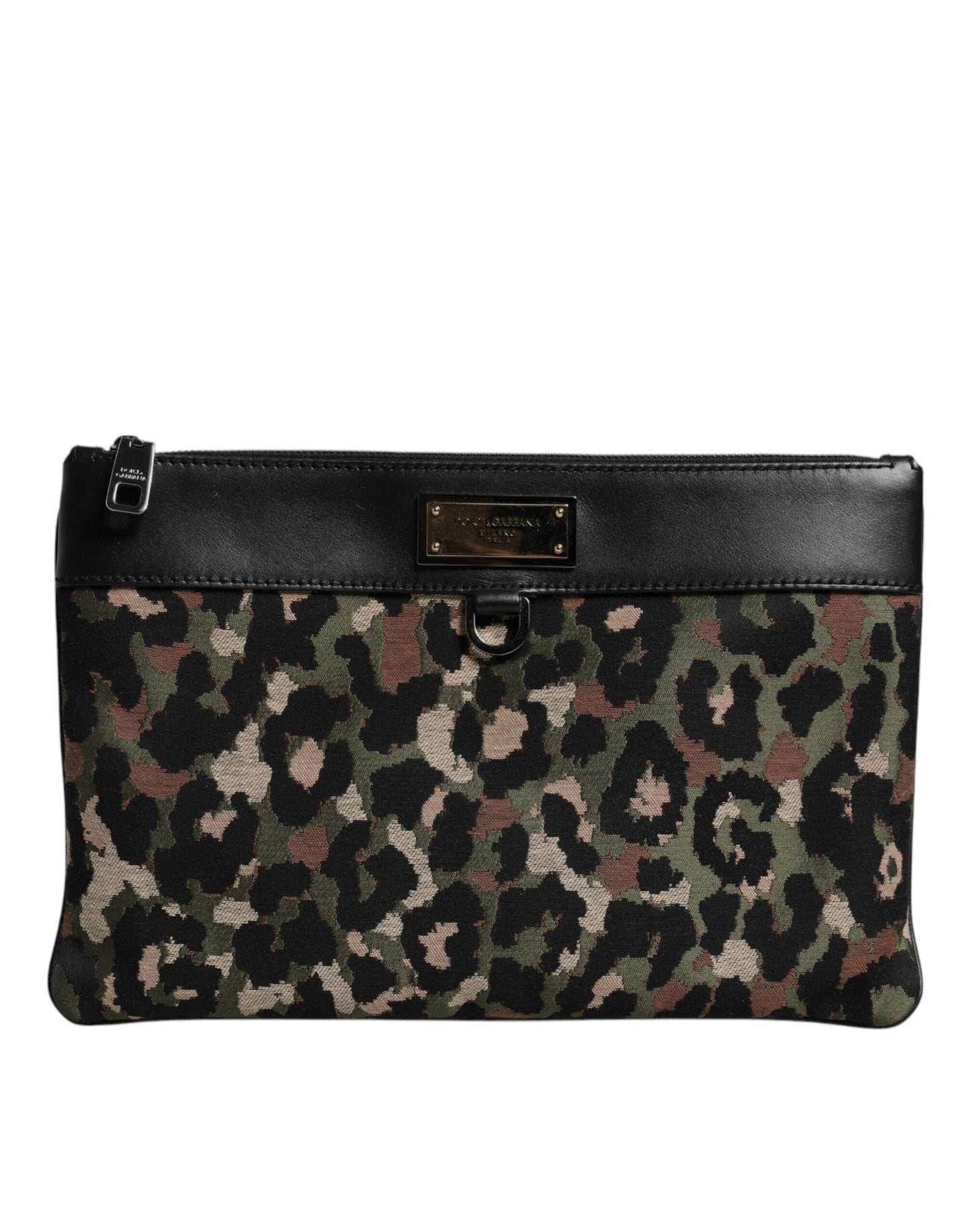 Bolso Dolce & Gabbana con placa del logotipo y estampado de leopardo en jacquard multicolor