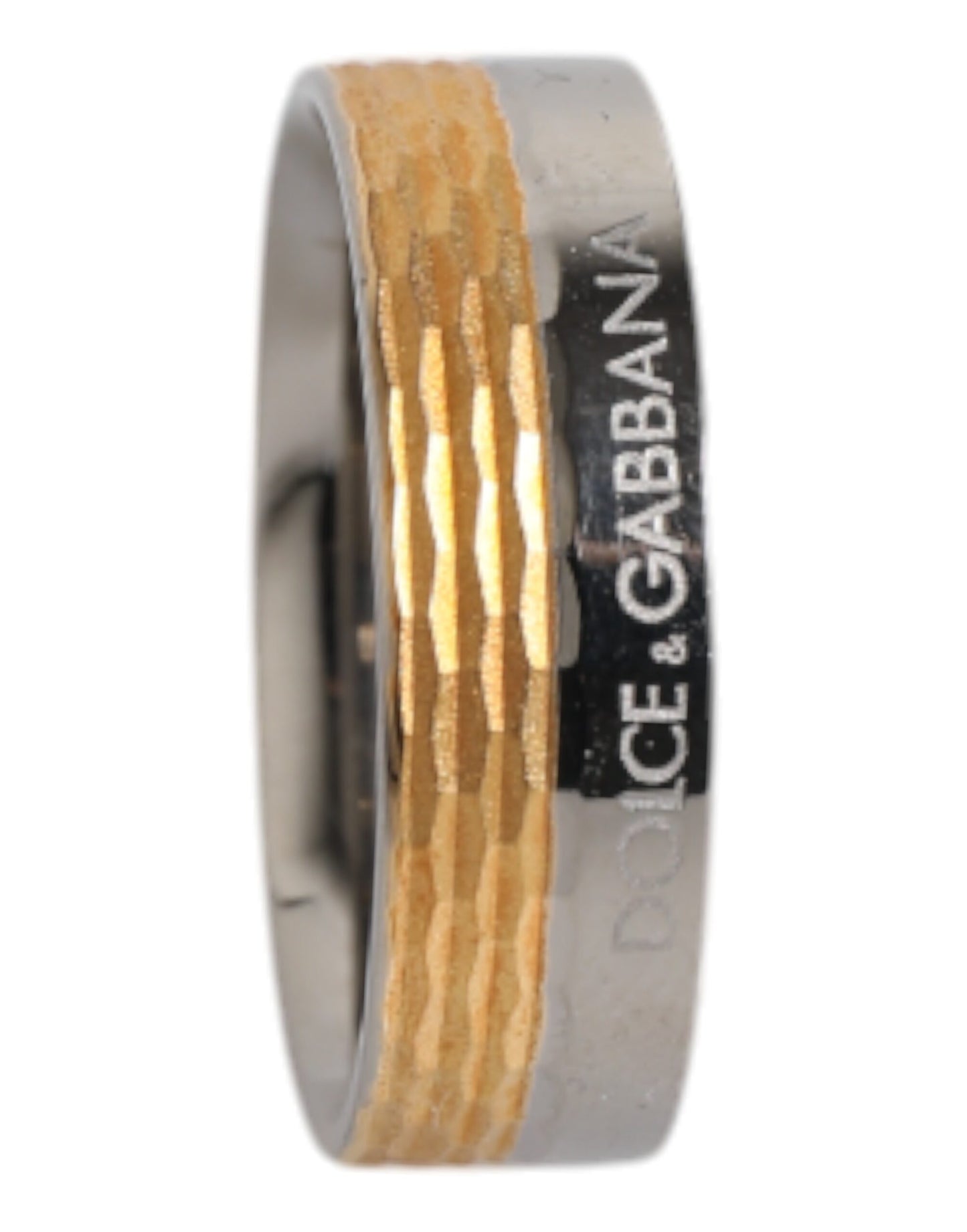 Anillo con el logotipo DG de latón auténtico en tono dorado y plateado de Dolce & Gabbana
